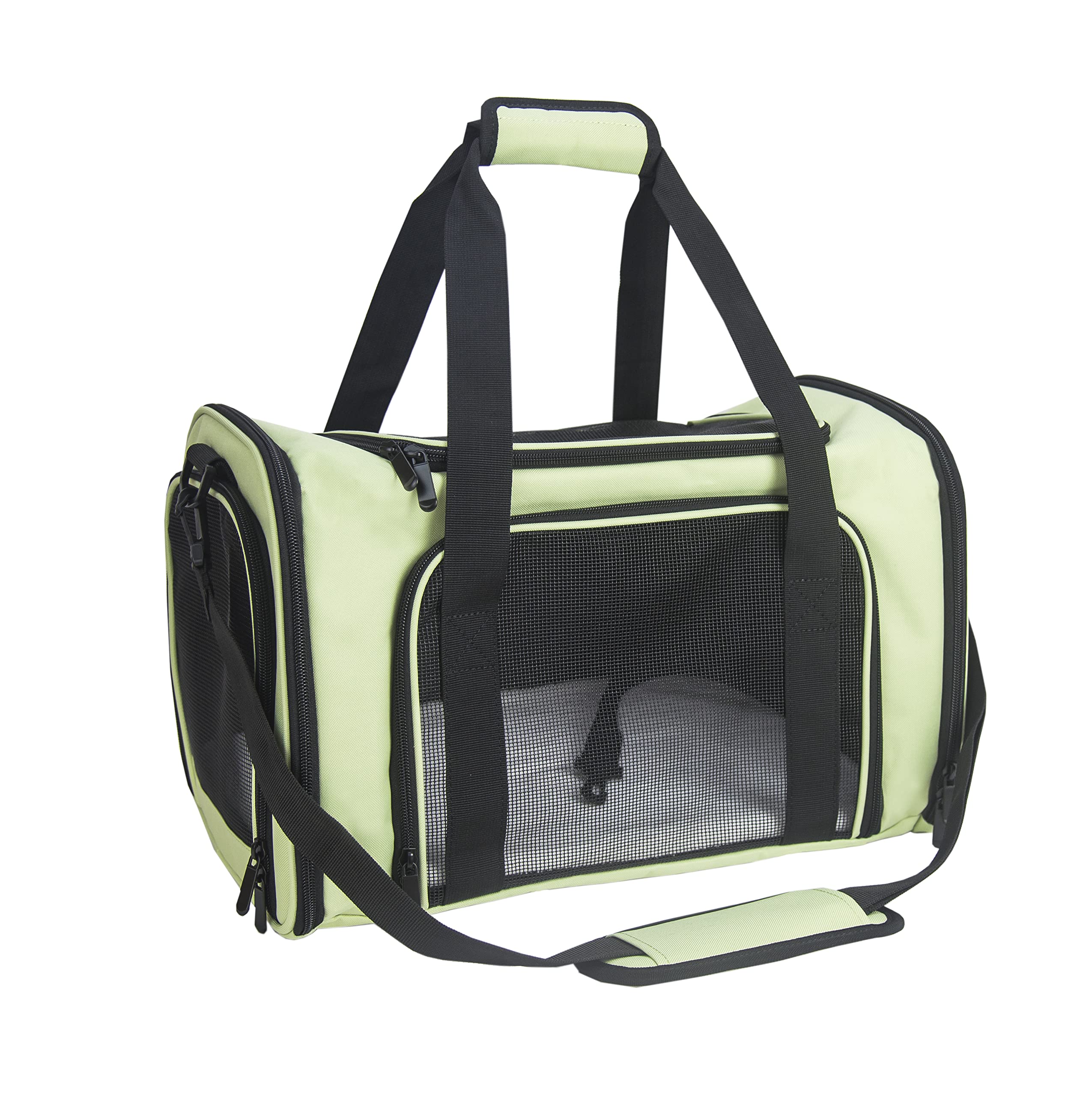 Nextfri Soft Sided Carrier For Small Medium Cats Dogs,Tsa Airline Approved Collapsible Travel Pet Carrier Medium Green