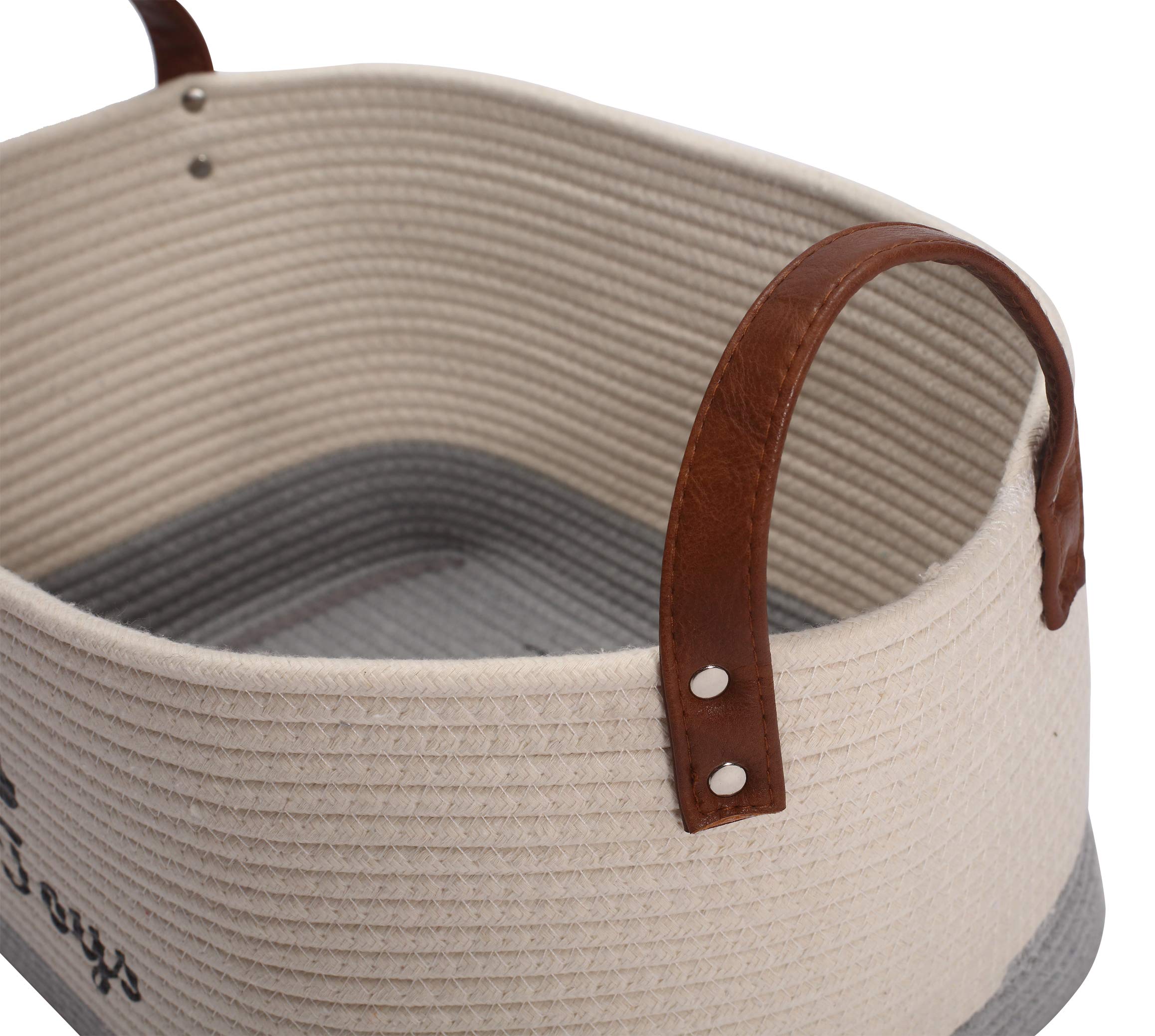 Large Cotton Dog Toy Basket Storage, 16.5'X10.6'X 7.5' Puppy Toy Basket,Puppy Bins,Laundry Basket Storage Bin-Perfect For Organizing Pet Toys,Blankets,Leashes,Pee Mats And Diapers