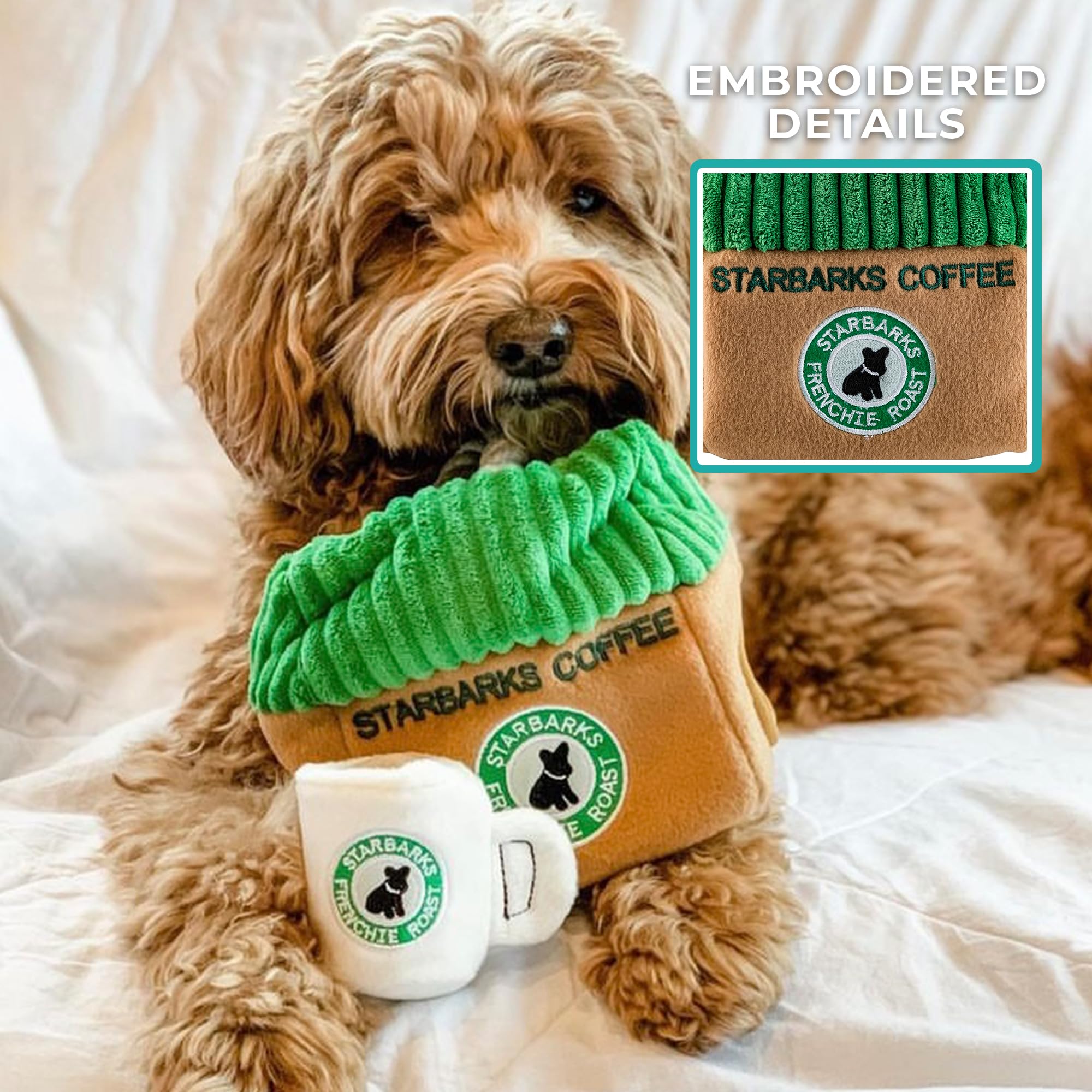 Haute Diggity Dog Starbarks Activity House, Plush Designer Dog Toys with Interactive Squeaker, Stimulating Pet Enrichment, Machi