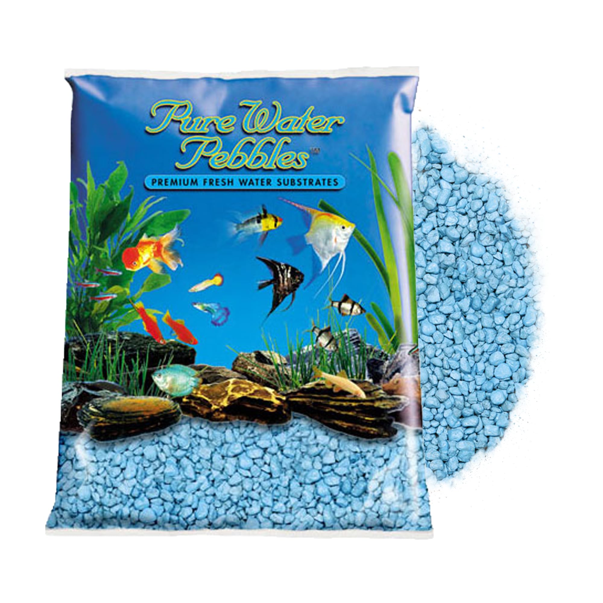 Pure Water Pebbles Heavenly Blue Aquarium Gravel, 5 Lbs - Ph Balance, Water Clarity, Aesthetic - Ideal Fish Tank Gravel, Aquarium Decoration, Eco-Friendly