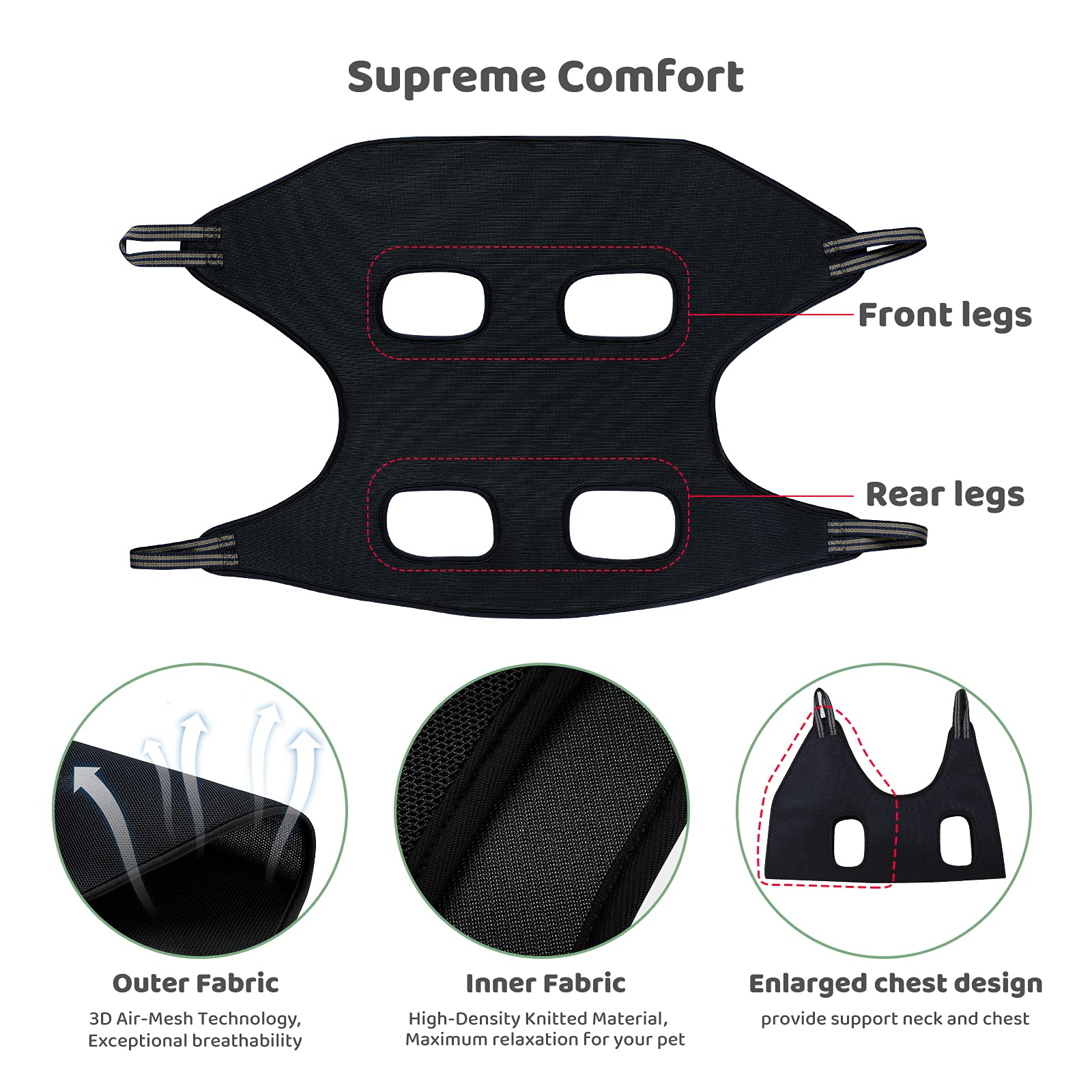 Guzekier Pet Dog Grooming Hammock Harness For Large Dogs, Dog Sling For Grooming, Dog Hammock Restraint Bag With Nail Clippers/T