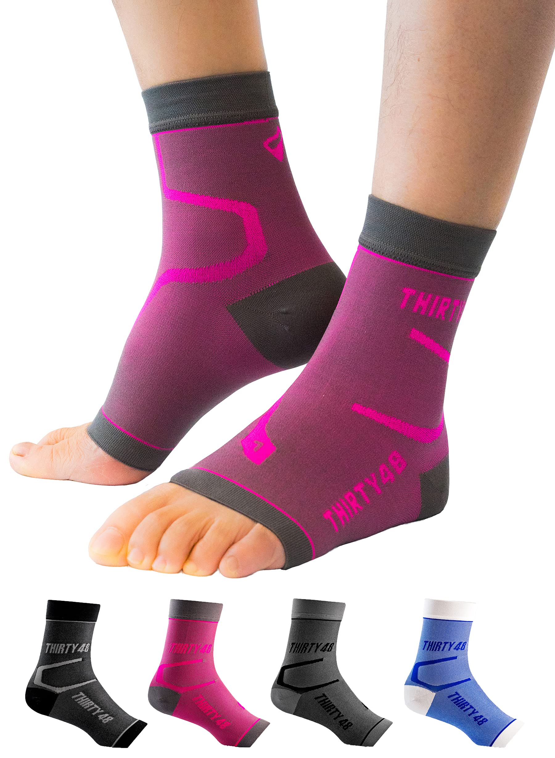 Thirty48 Plantar Fasciitis Socks, 20-30 Mmhg Foot Compression Sleeves For Ankleheel Support, Increasing Blood Circulation, Relie