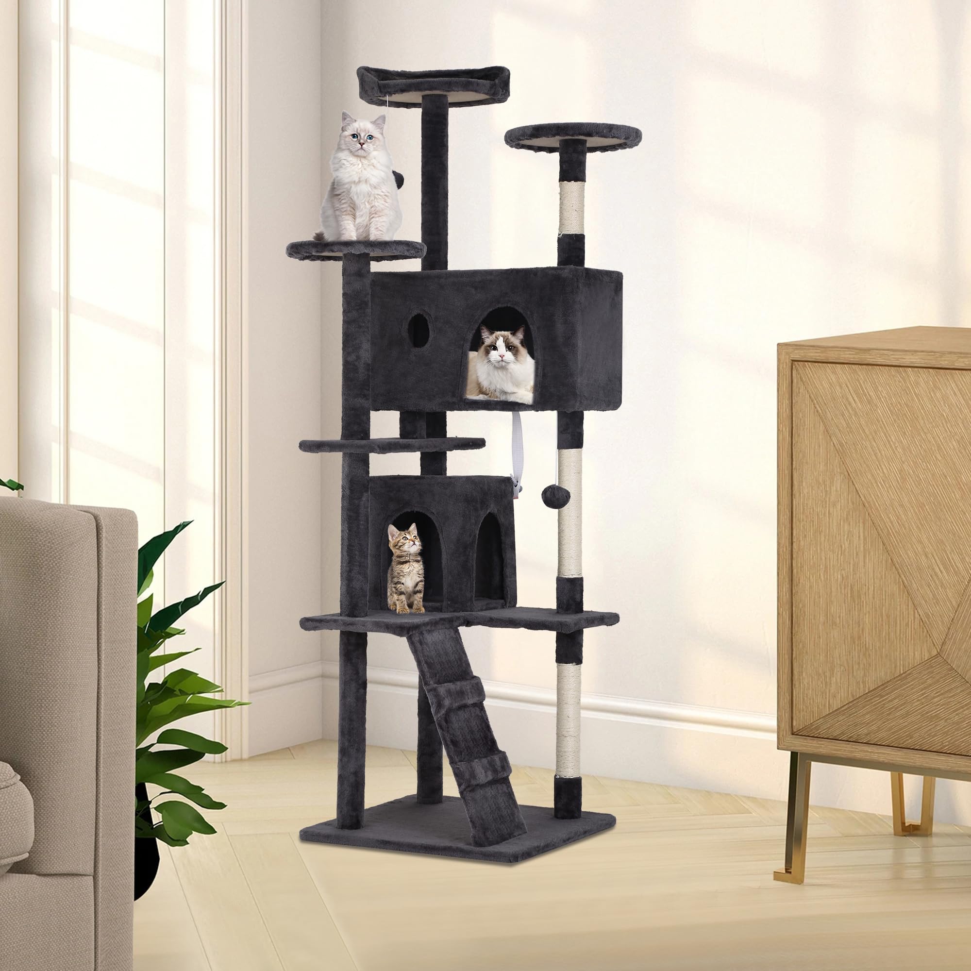 Bestpet 70In Cat Tree Tower For Indoor Cats,Multi-Level, Furniture Activity Center With Scratching Posts Stand House Cat Condo W