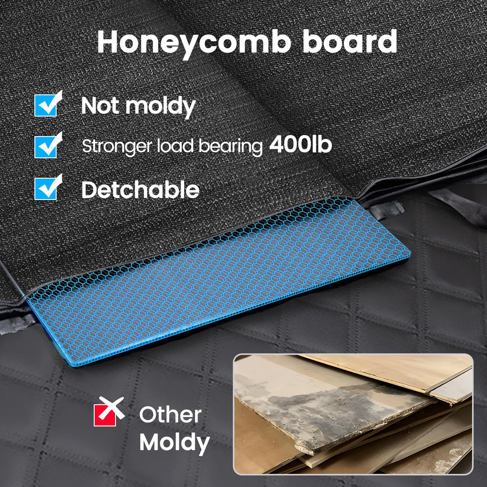 Ecozoro Dog Car Seat Cover For Back Seat, Waterproof Back Seat Extender Hard Bottom Holds 400Lbs, Sturdy Dog Hammock For Car Pet