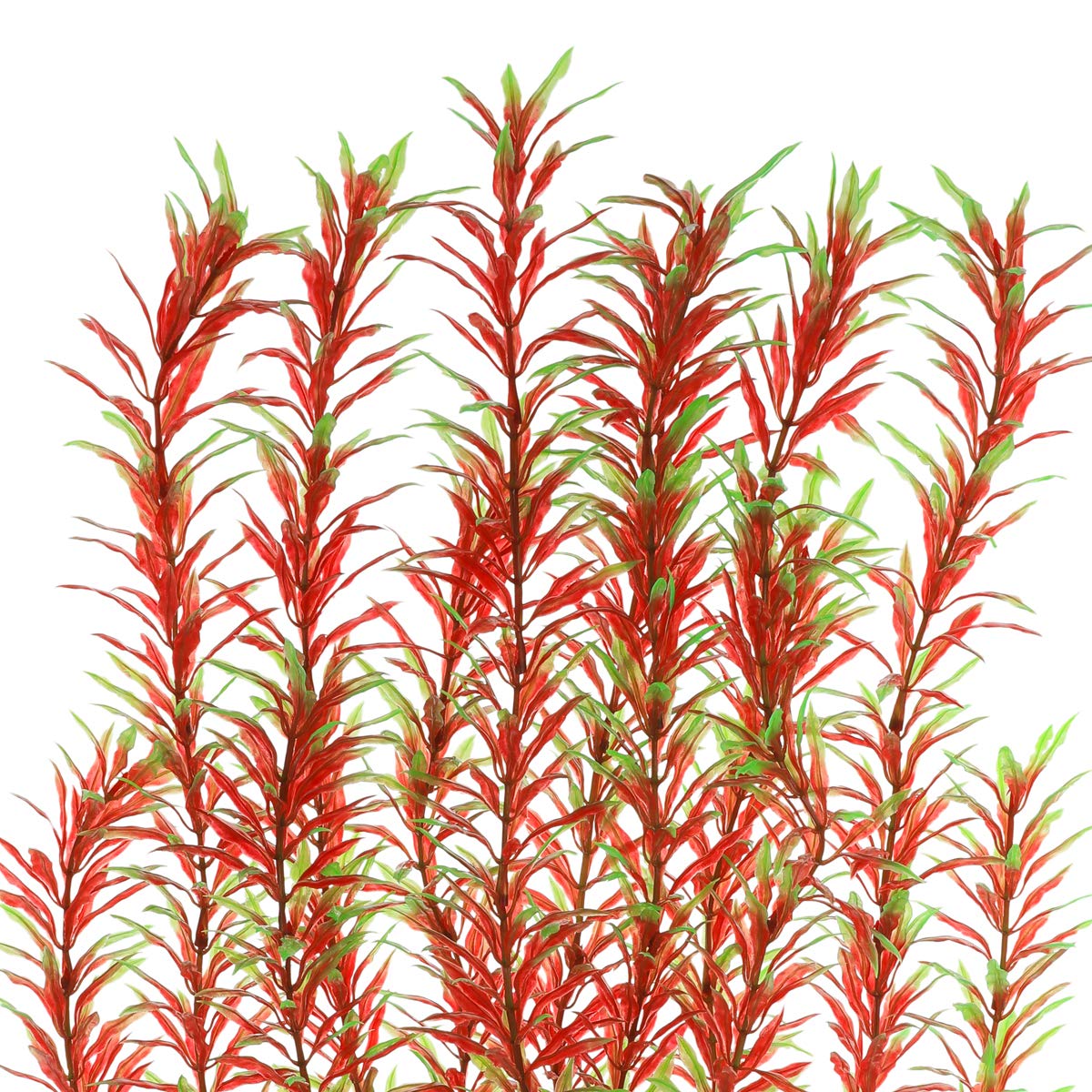 Aquarium Plastic Plants Large, Artificial Plastic Long Fish Tank Plants Decoration Ornaments Safe For All Fish 21 Inches Tall (J07 Wine&Green)
