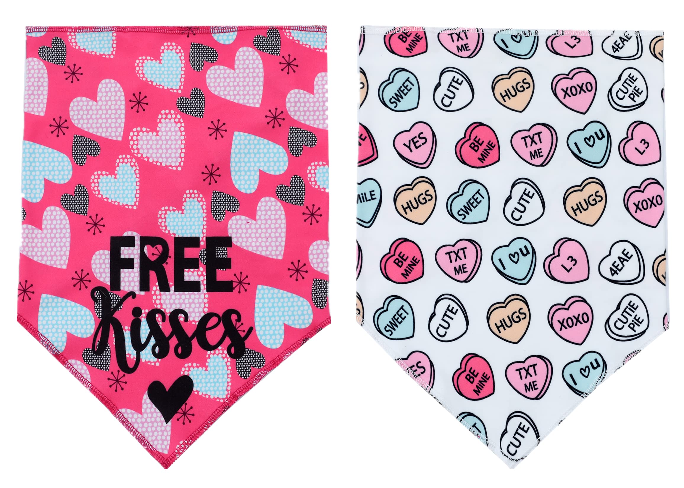 Boombone Valentines Dog Bandana, Heart Dog Bandana For Medium Large Dogs