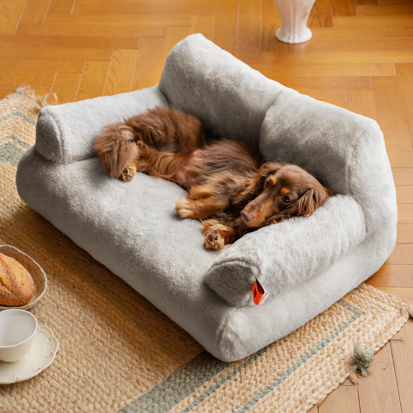 Mewoofun Cat Bed For Indoor Cats, Washable Dog Beds For Small Dogs & Cats With Removable Cover, Fluffy Cat Couch With Non-Slip B