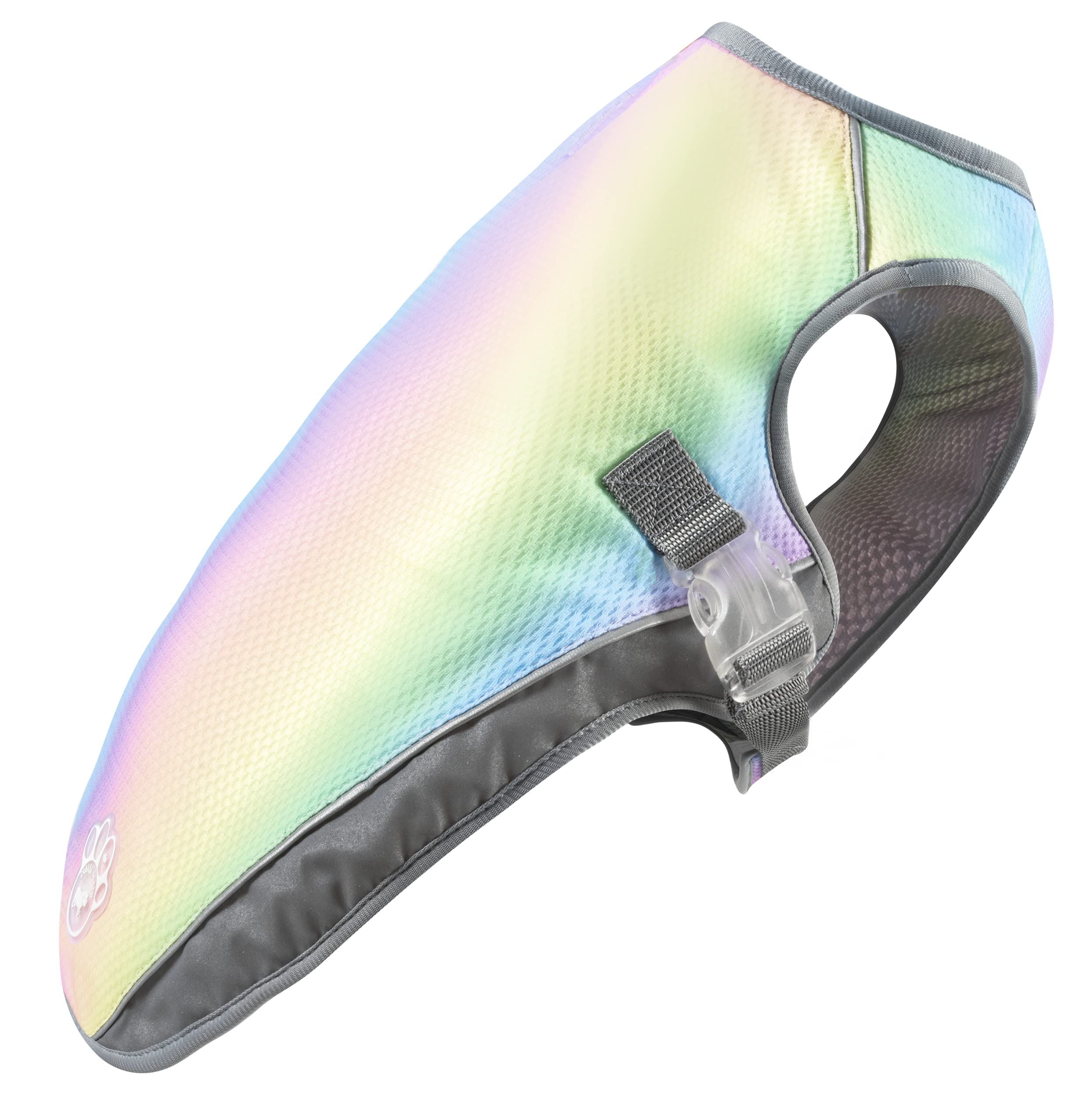 Canada Pooch Dog Cooling Vest - Evaporative Cooling Vest For Dogs With Breathable Mesh Material & Reflective Lining, Adjustable For Dogs 8 (7-9' Back Length), Rainbow