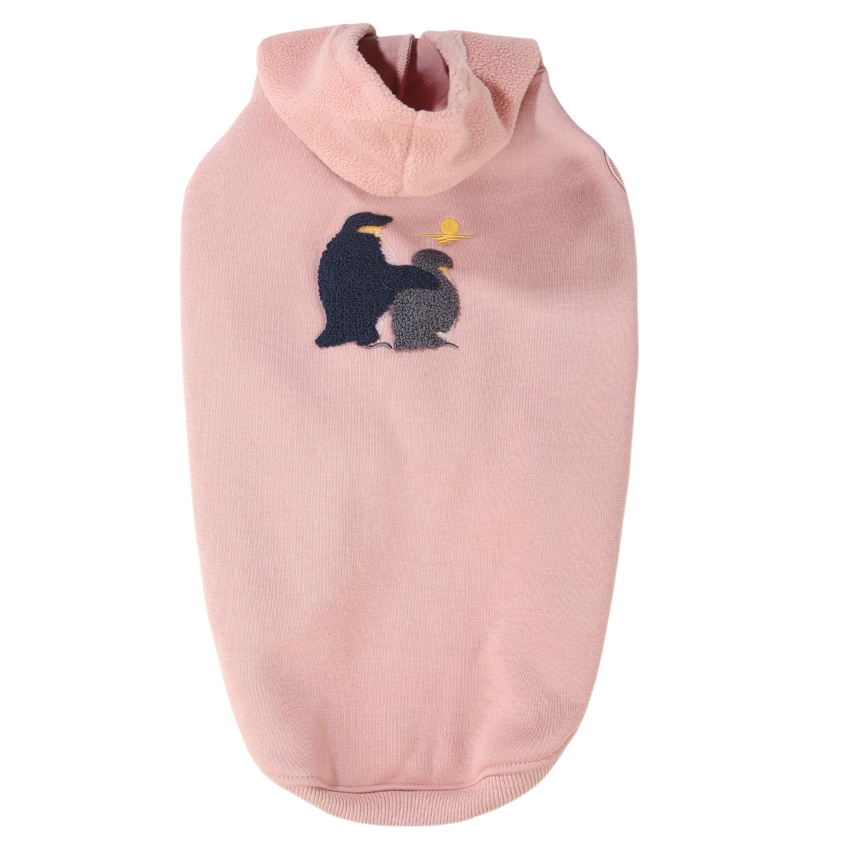 Dog Winter Hoodie Coat, Plush Vest Hoodie Dog Jacket, Dog Winter Autumn Warm Clothes(Pink-Large)