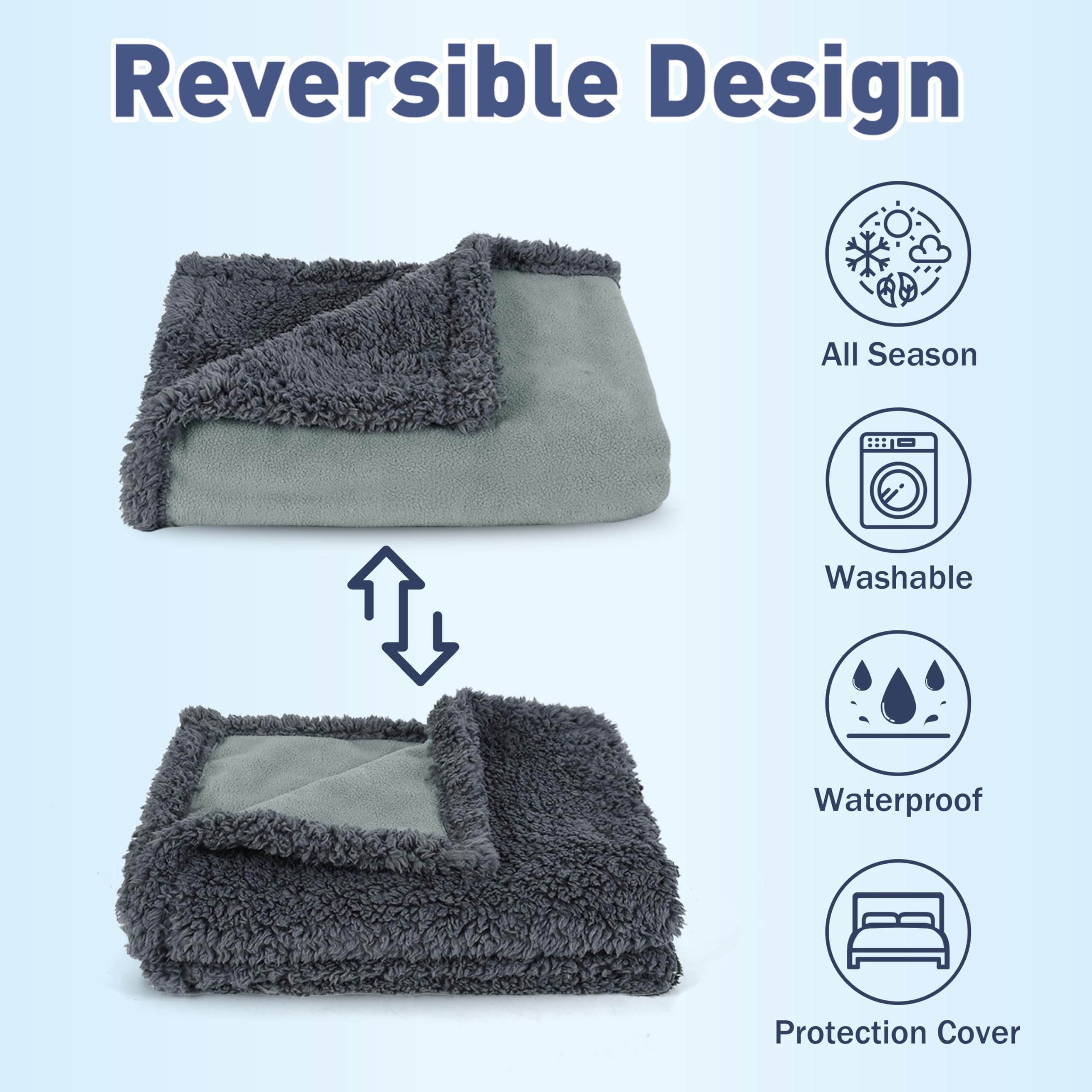 Kritter Planet Waterproof Bed Blanket for Couples, Washable Stain Proof Pad Bed Cover, Reversible Leakproof Protector, Liquid Pe