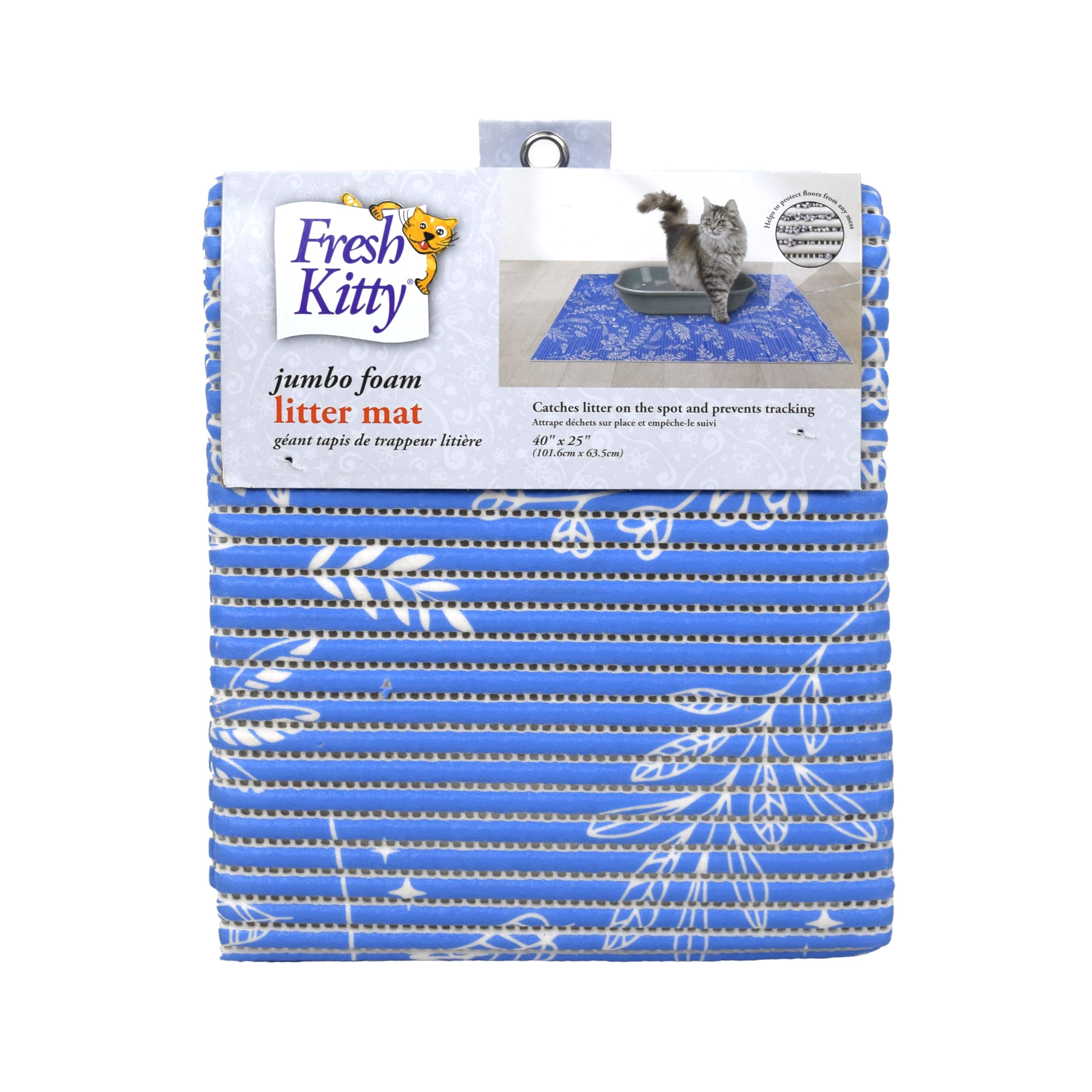 Fresh Kitty Durable XL Jumbo Foam Litter Mat - Phthalate and BPA Free, Water Resistant, Traps Litter from Box, Scatter Control, 