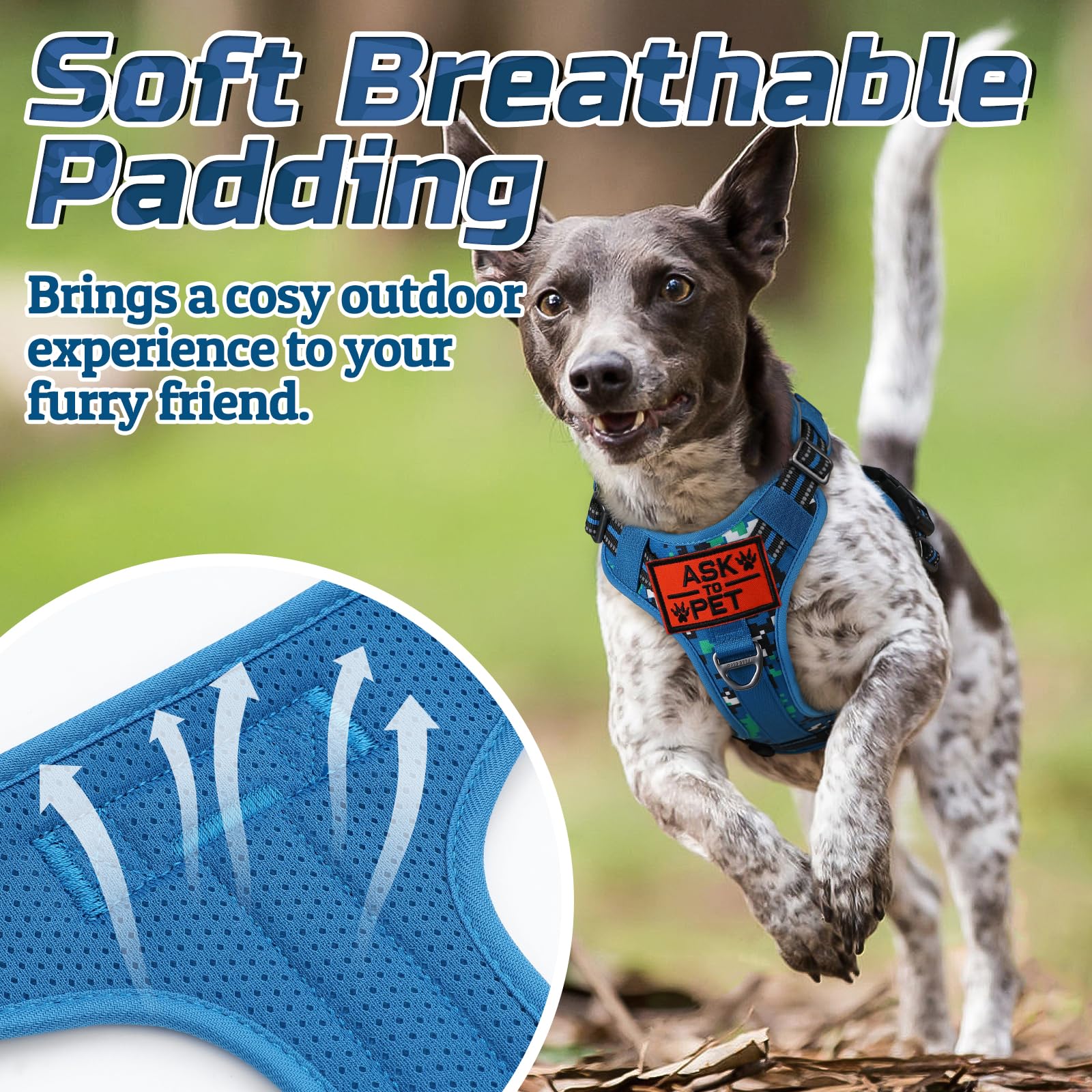 Rabbitgoo Tactical Dog Harness For Large Dogs, No Pull Military Service Vest With Handle & Molle, Easy Control For Training Walk