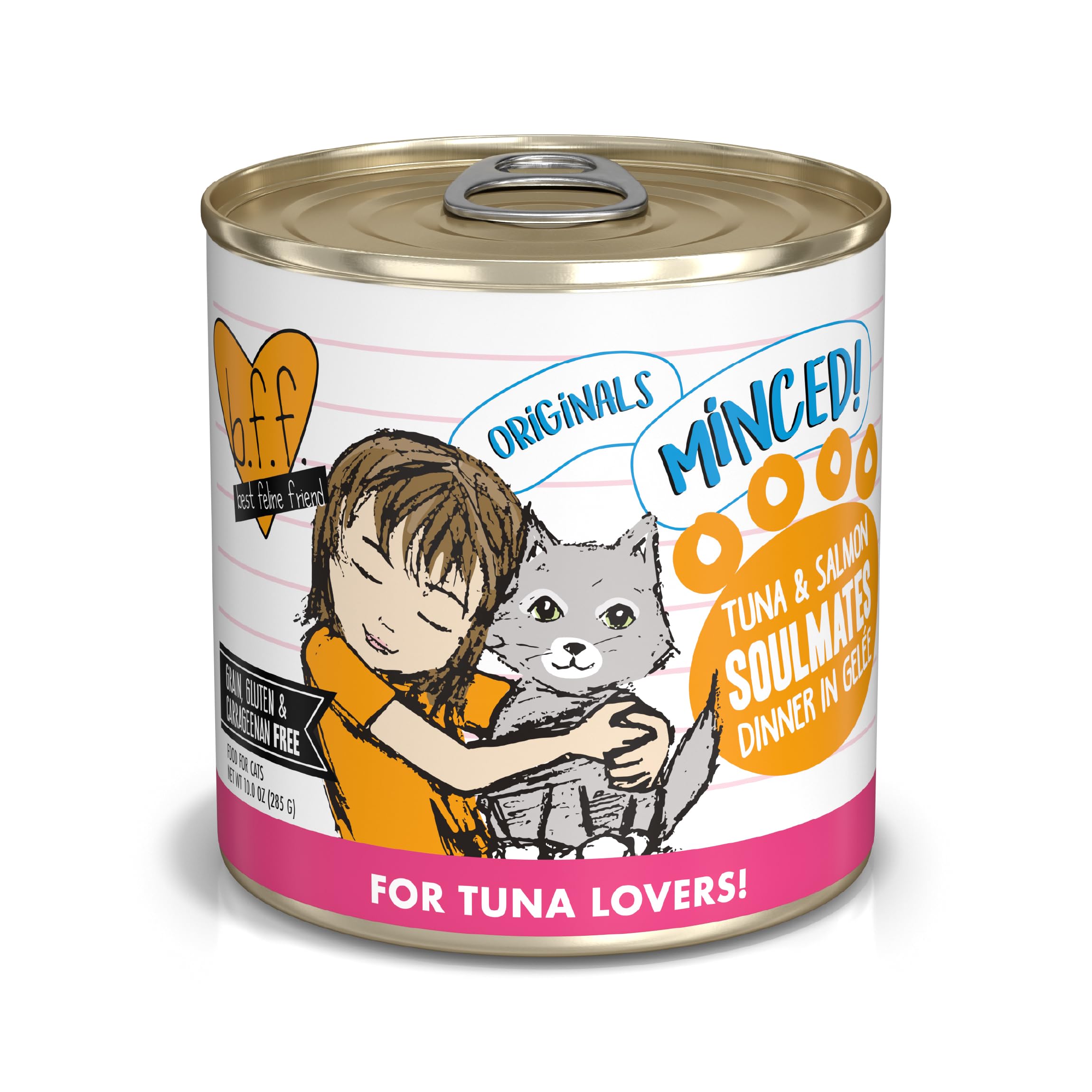 Weruva Best Feline Friend (B.F.F.) Grain-Free Cat Food, Tuna & Salmon Soulmates, 10-Ounce Can (Pack of 12)