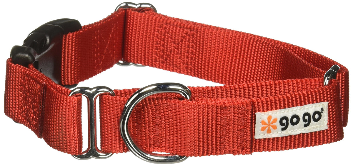 Gogo Pet Products Martingale 1' Wide Fits A Dog With A 16'-21' Girth Gentle Training Collar, Medium/Large, Red