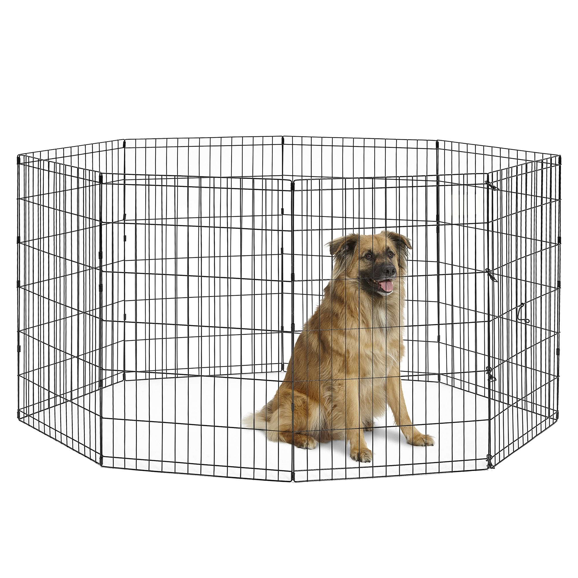 New World Pet Products 36'' Foldable Black Metal Dog Exercise Pen No Door