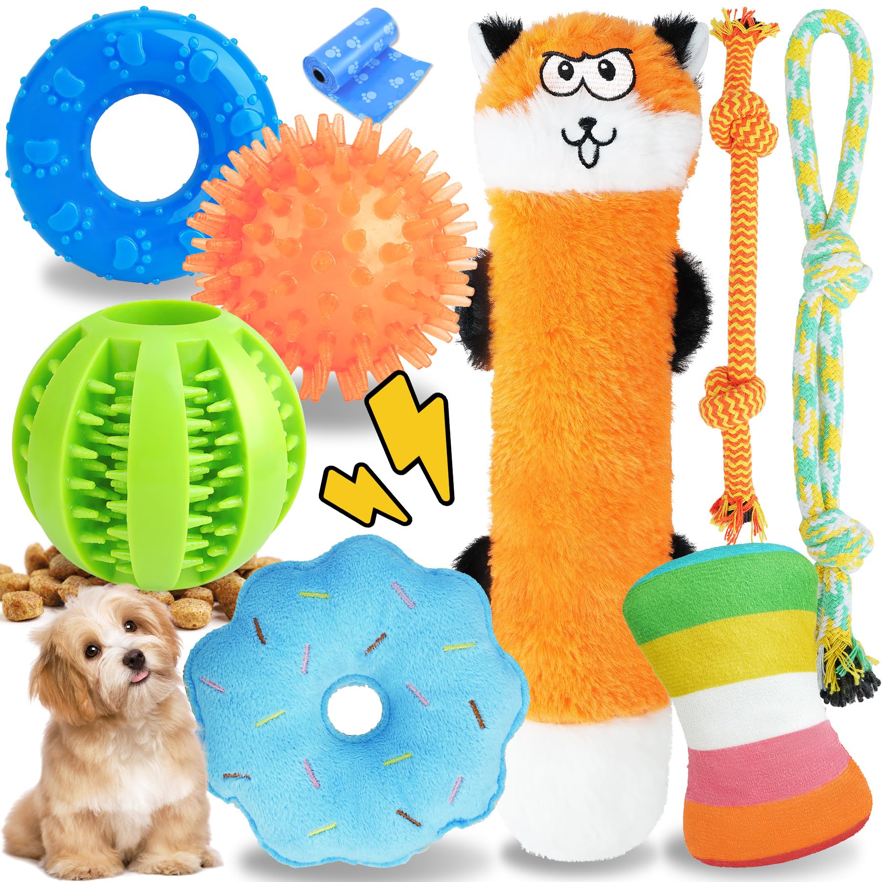 Patsfran Puppy Toys For Teething, 9 Pack Interactive Dog Toys For Small Dogs, Puppy Chew Toys For Boredom With Rope Toys, Treat 