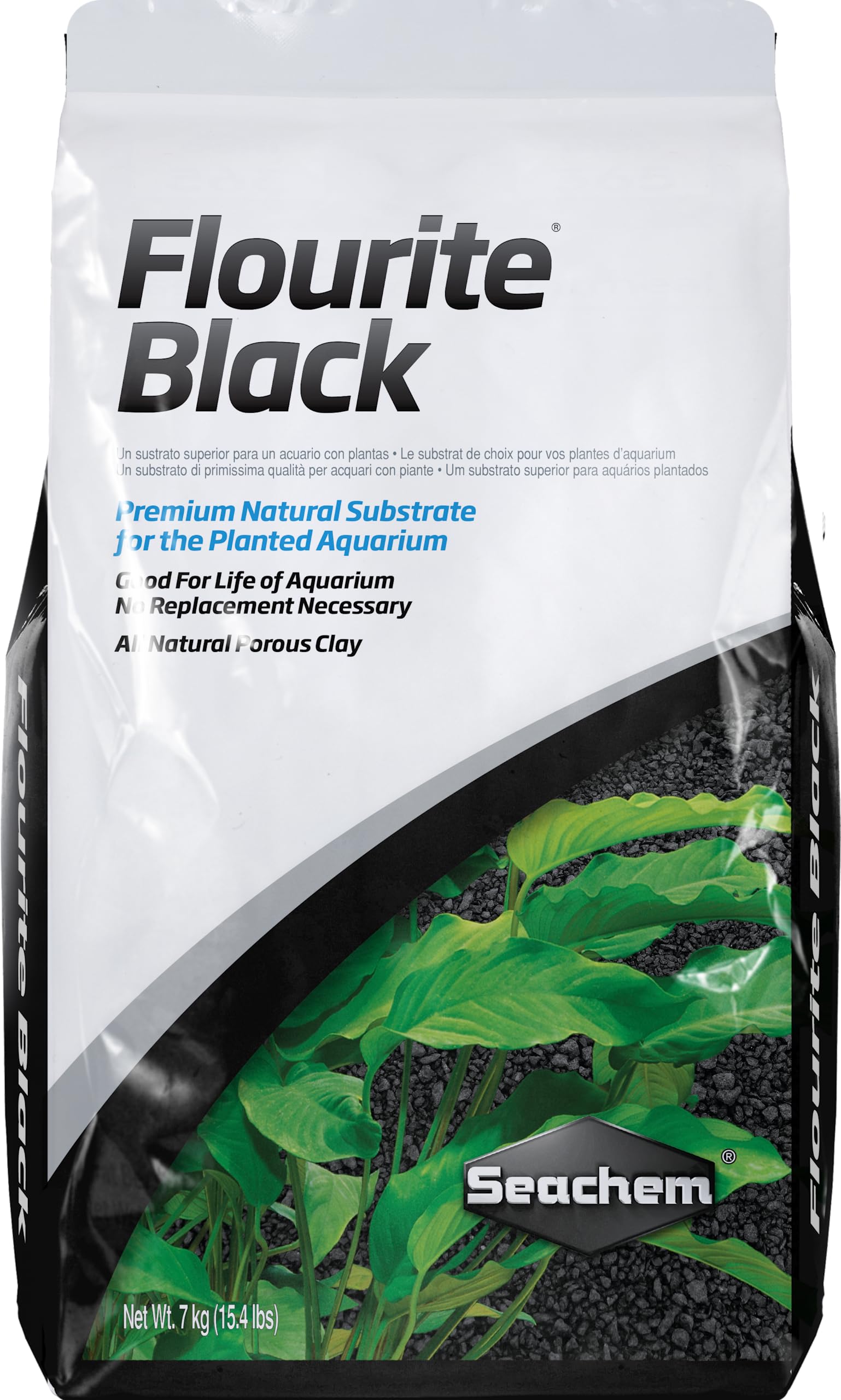 Seachem Flourite Black Clay Gravel - Stable Porous Natural Planted Aquarium Substrate 15.4 Lbs