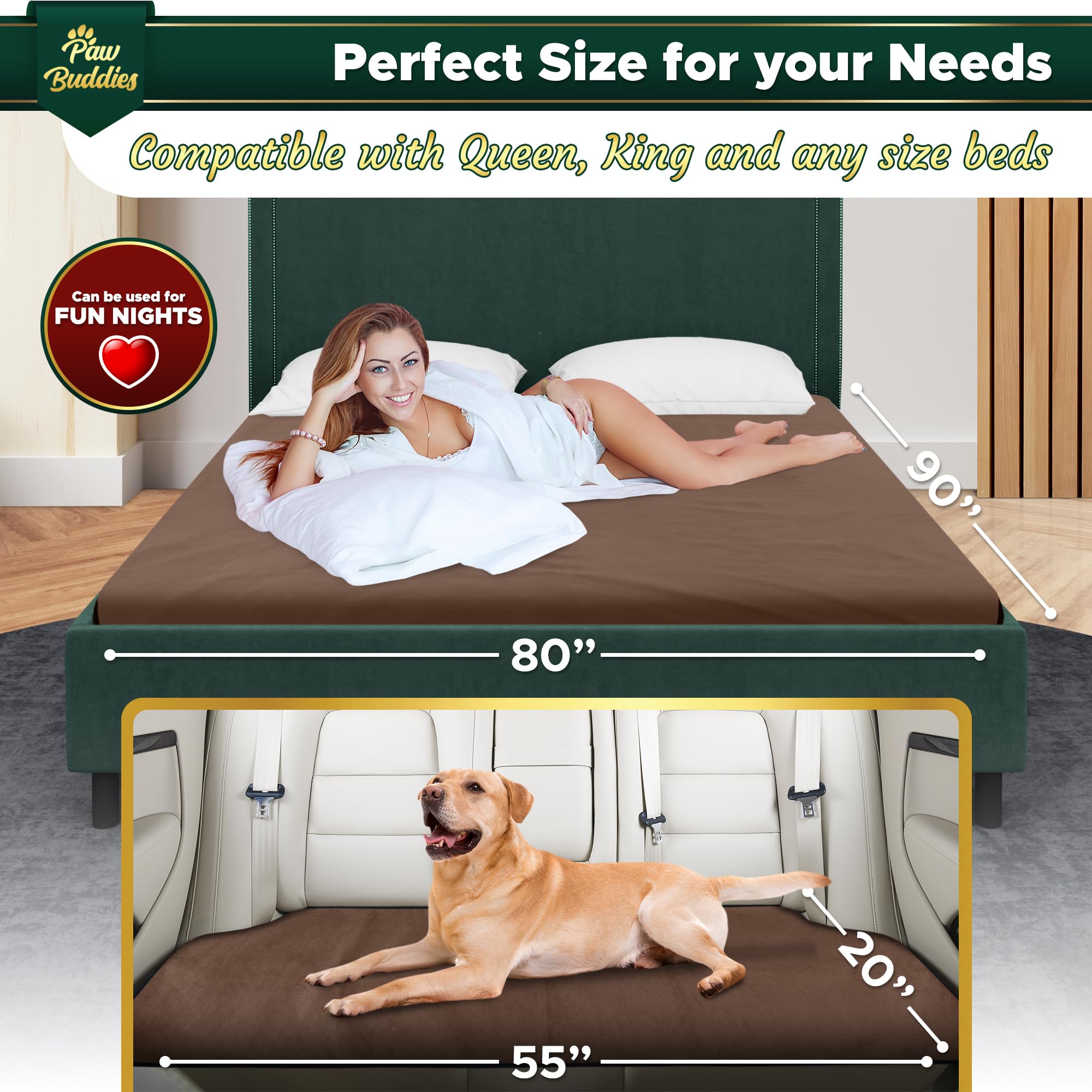 Waterproof Blanket For Intimacy, King Size Intimacy Blanket For Couples & Pets/Dogs, Soft Noiseless Mattress Furniture Protector