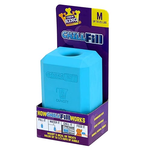 Chew King Premium Treat Dog Toy, Medium, Extremely Durable Natural Rubber Fillable Toy Collection, Frozen Feeding, All Breed Siz