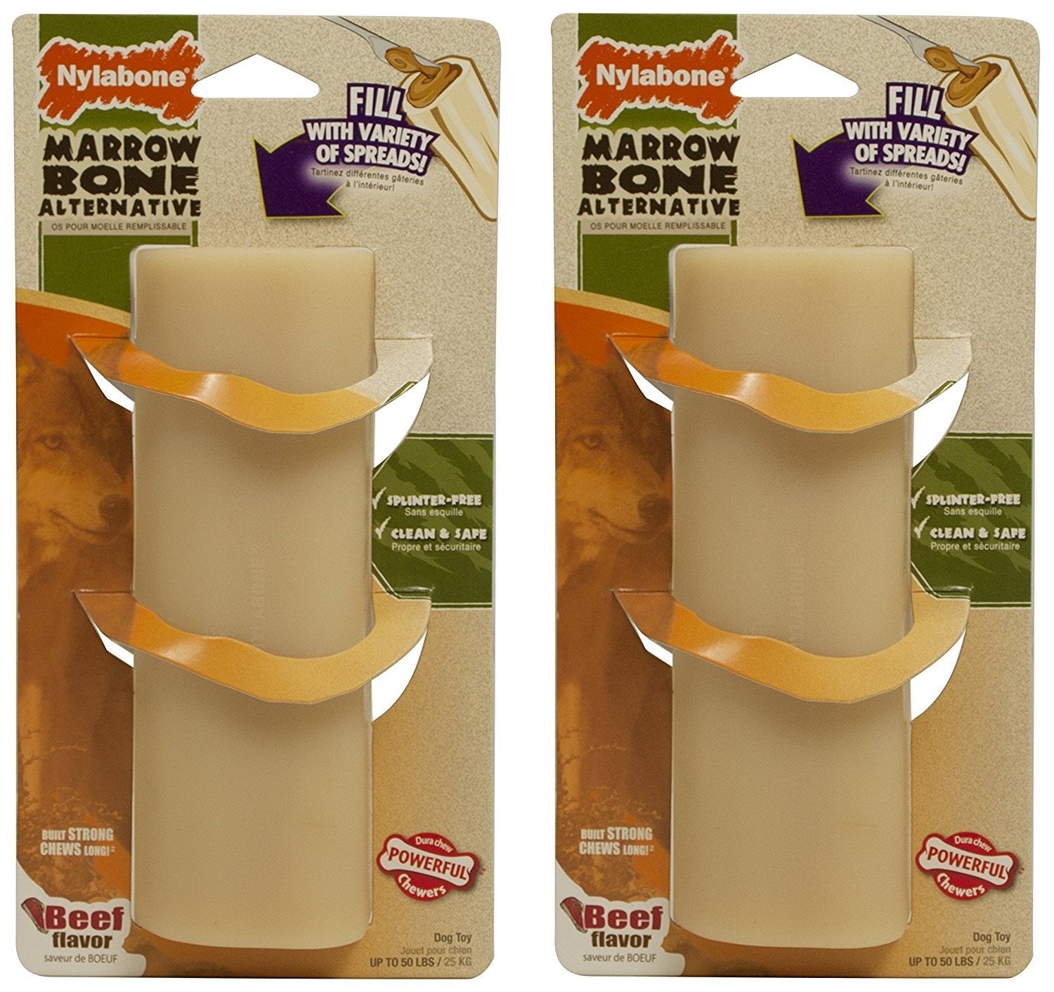 Nylabone Dura Chew Animal Part Alternative Marrow Beef Flavor Large