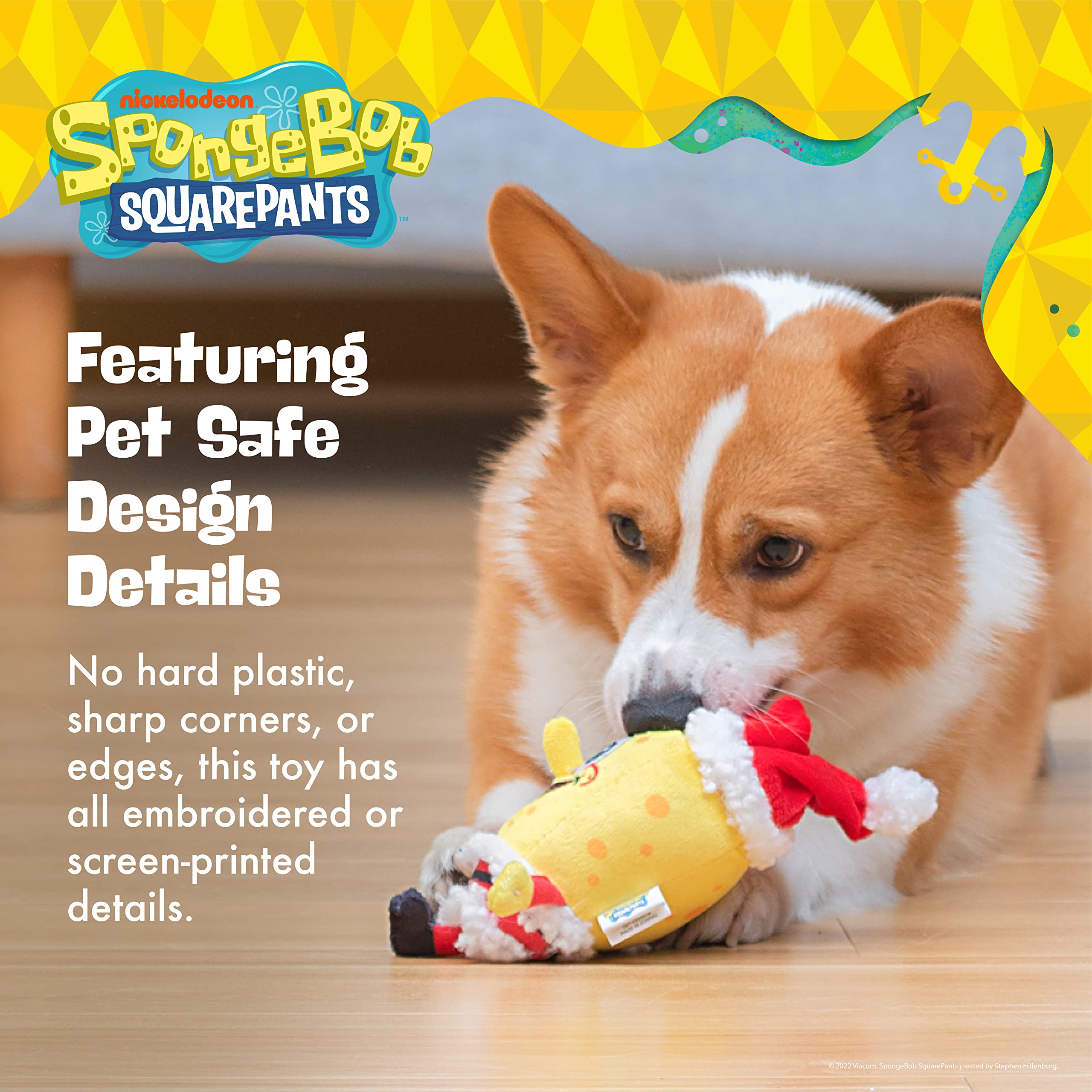 Spongebob Squarepants For Pets Holiday 6” Figure Plush Dog Toys With Squeaker | Dog Toys For Spongebob Fans | Squeaky Dog Toys, Spongebob Santa Toy, Dog Plush Toy