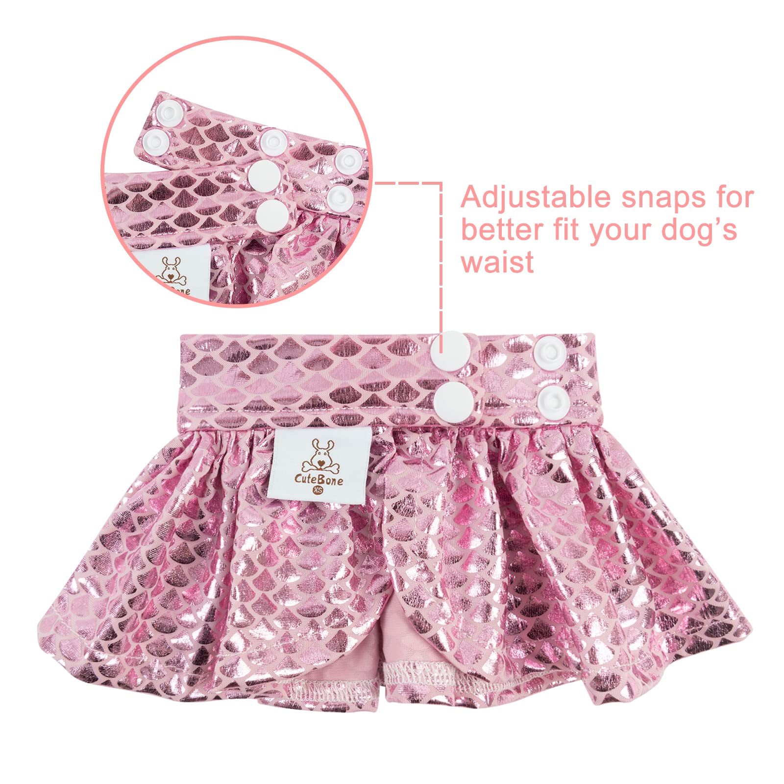 Cutebone Dog Bikini Dress, Stylish Swimsuit Costume For Small Dogs, Comfortable & Adjustable Puppy Bathing Suit, Soft Outfit Pet