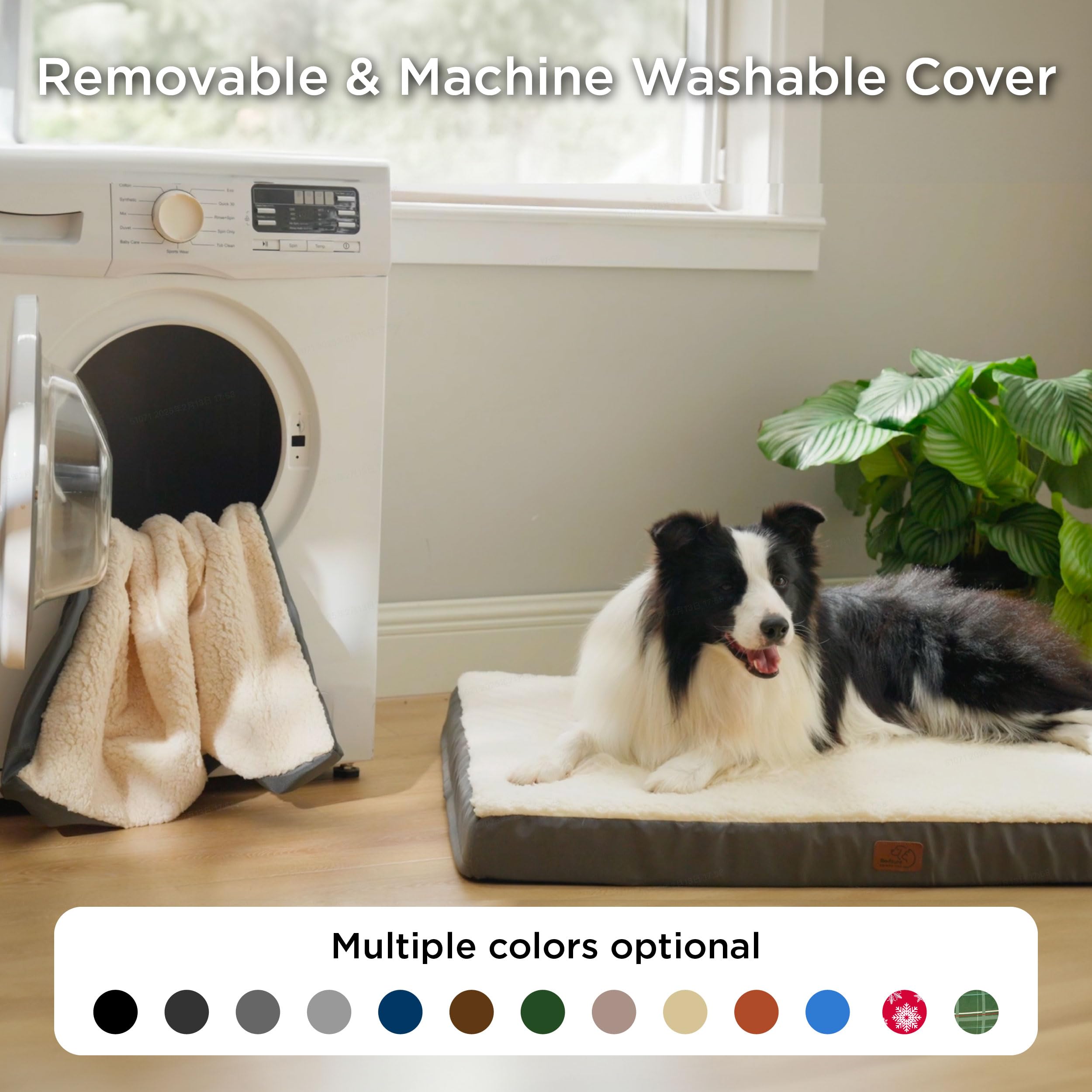 Bedsure Dog Bed for Small Dogs - Orthopedic Waterproof Puppy Beds with Removable Washable Cover, Egg Crate Foam Pet Mat, Suitabl