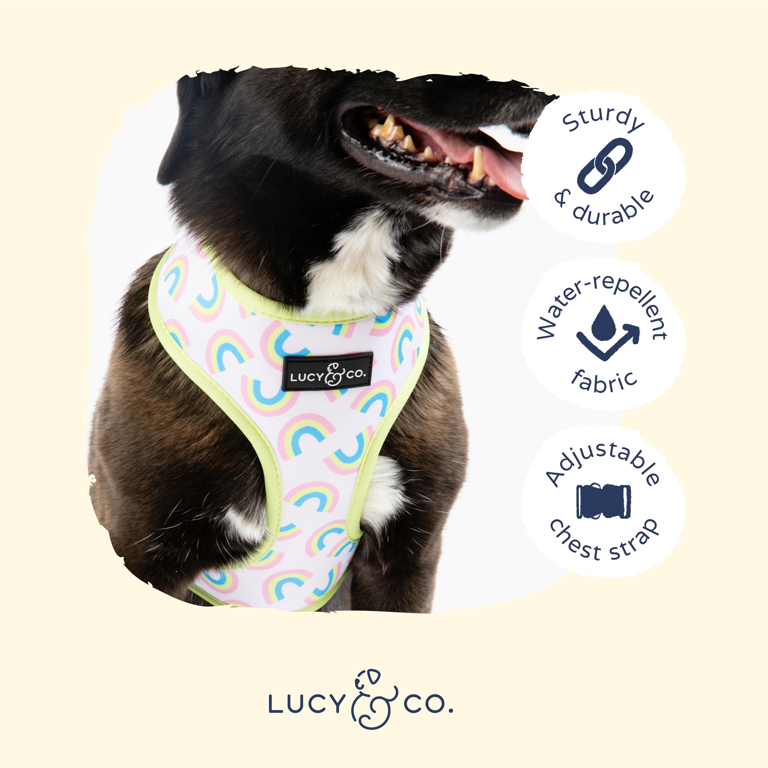 Lucy & Co. Bandana - Designer Puppy Accessory - Machine Washable - Durable Comfortable Bandana For Dogs. Just Chill Bandana