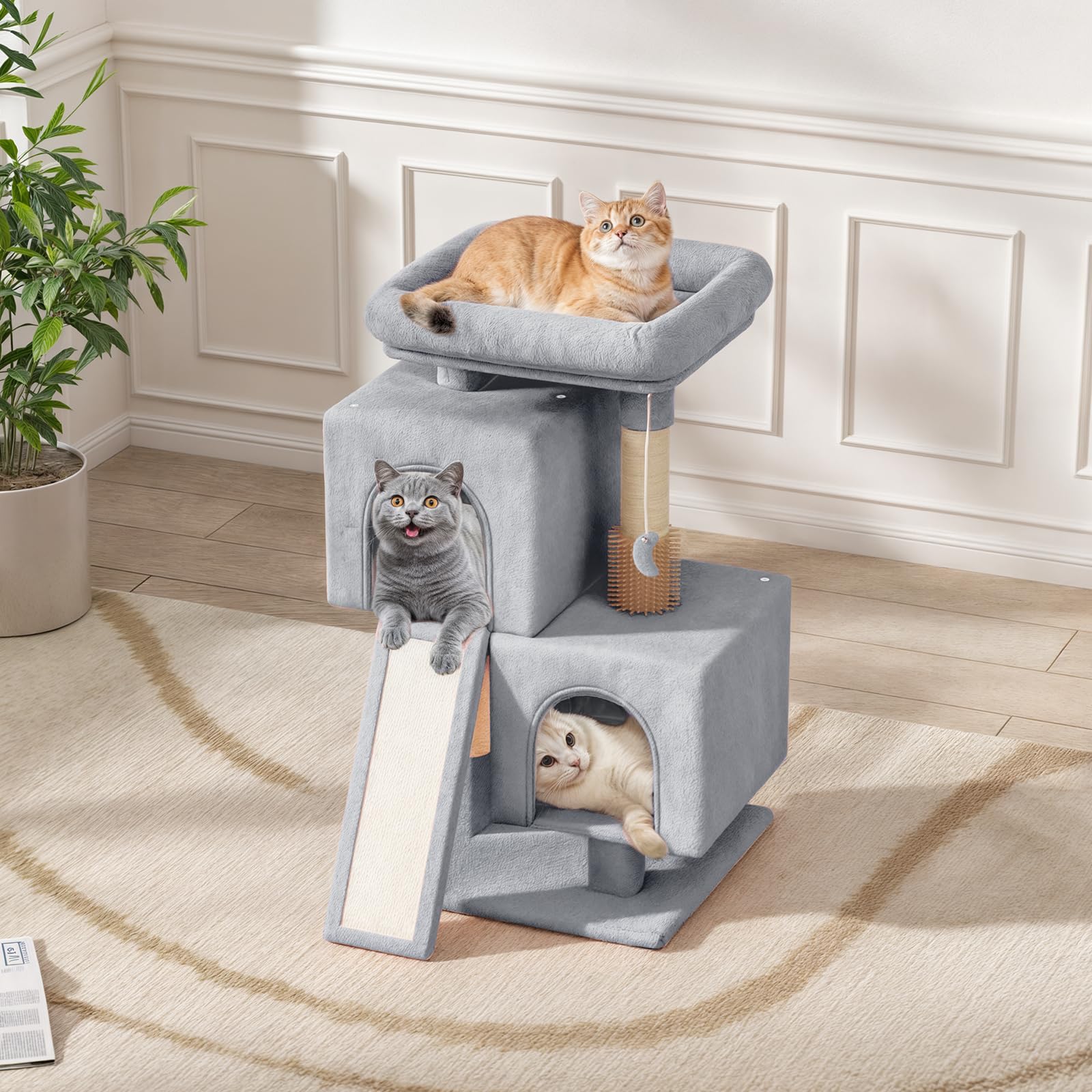 Magshion 34' Cat Tree Tower For Indoor Cats, Multi-Level Cat Condo With Extra Large Perch, Scratching Post And Sisal Ramp, Clim