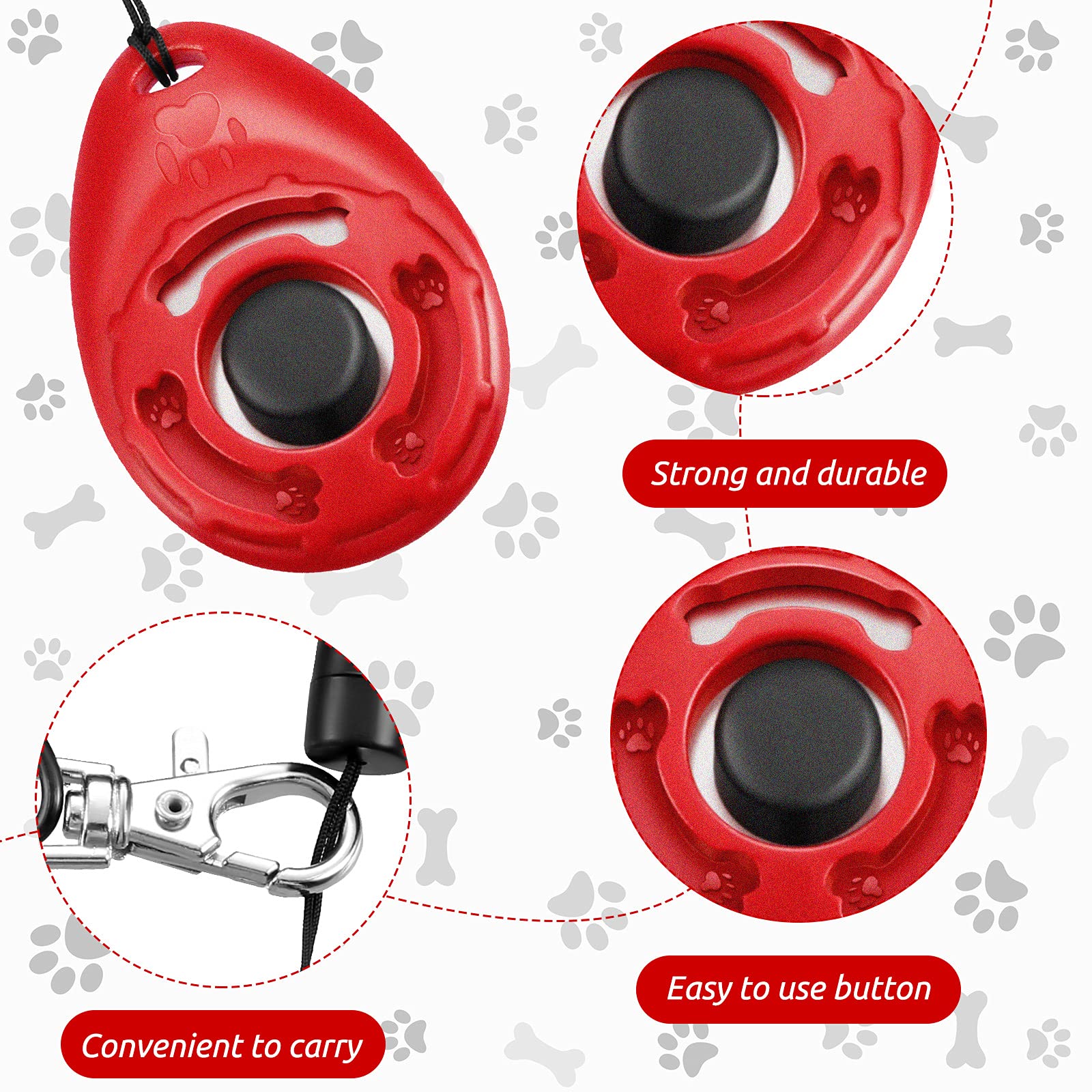 Frienda 18 Pieces Dog Training Clicker, Pet Behavioral Training Clickers With Wrist Strap For Dogs Cats Puppy Birds Horses(Multi
