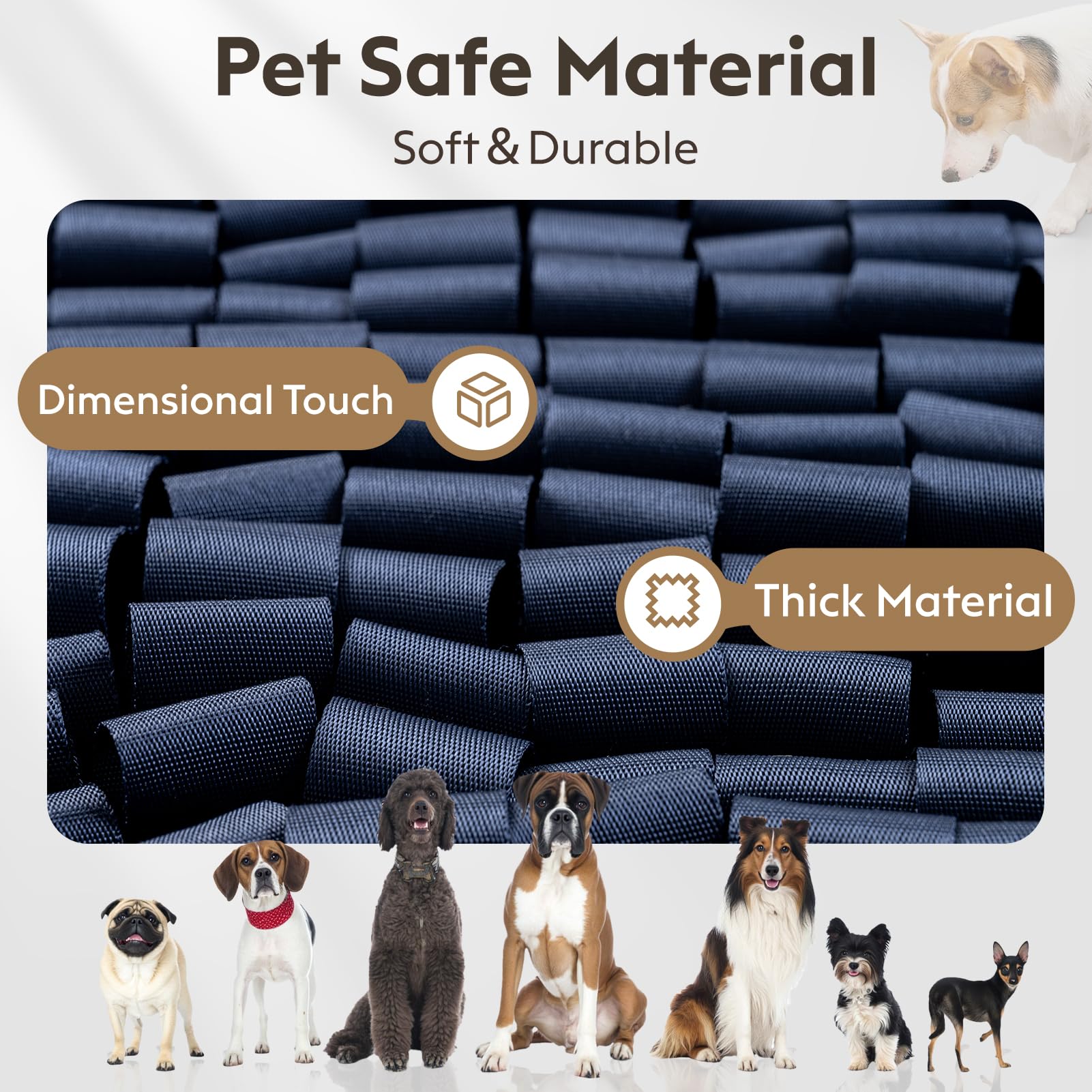 FunFurry Snuffle Mat for Dogs, Dog Puzzle Mat, Interactive Dog Toys for Enrichment,Sniff Mats with Non-Slip Backing,Suitable for