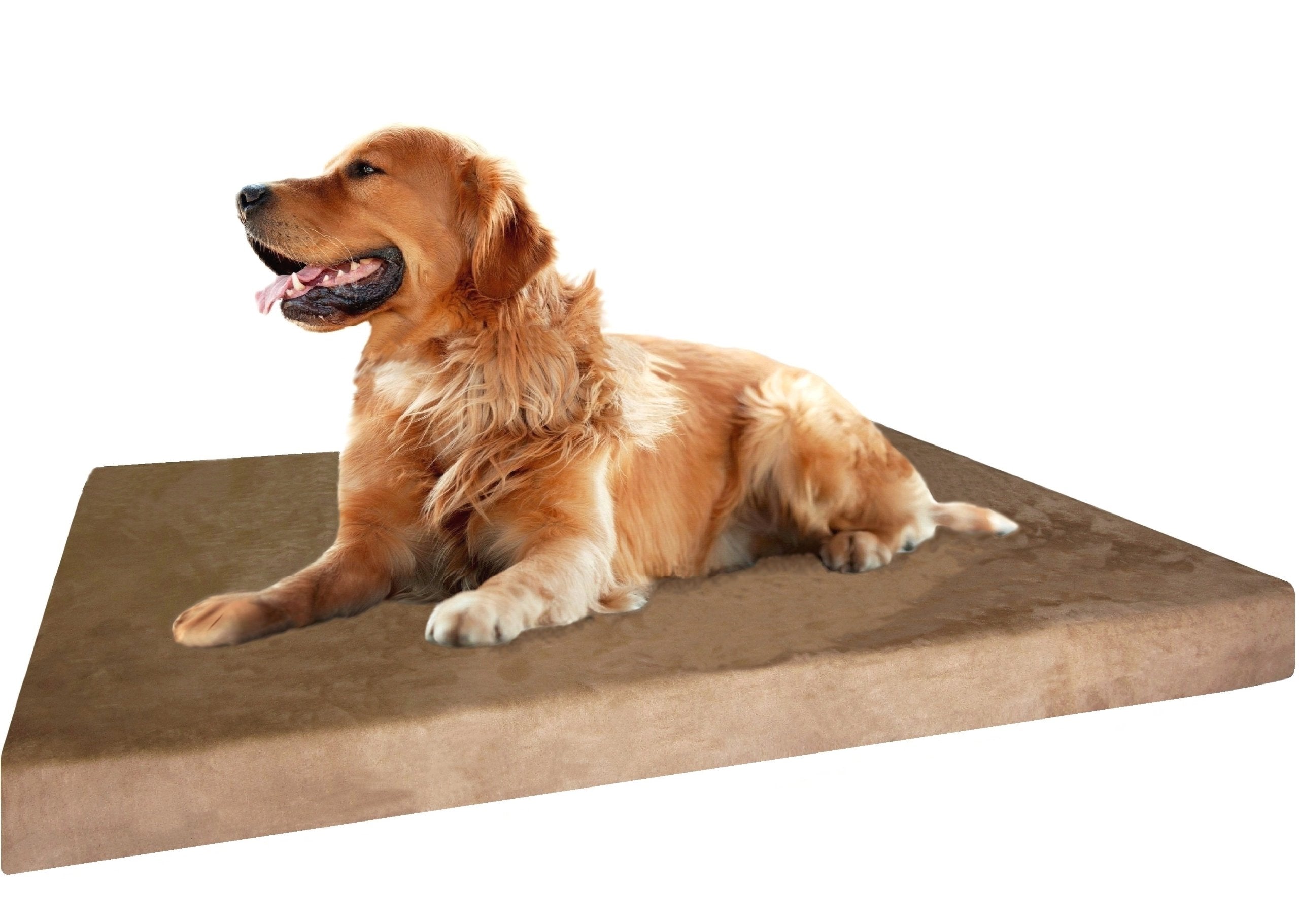 Xl Durable Waterproof Dog Bed With Orthopedic Gel Cooling Memory Foam Pad For Medium To Large Pet, Microsuede In Brown Color, 40