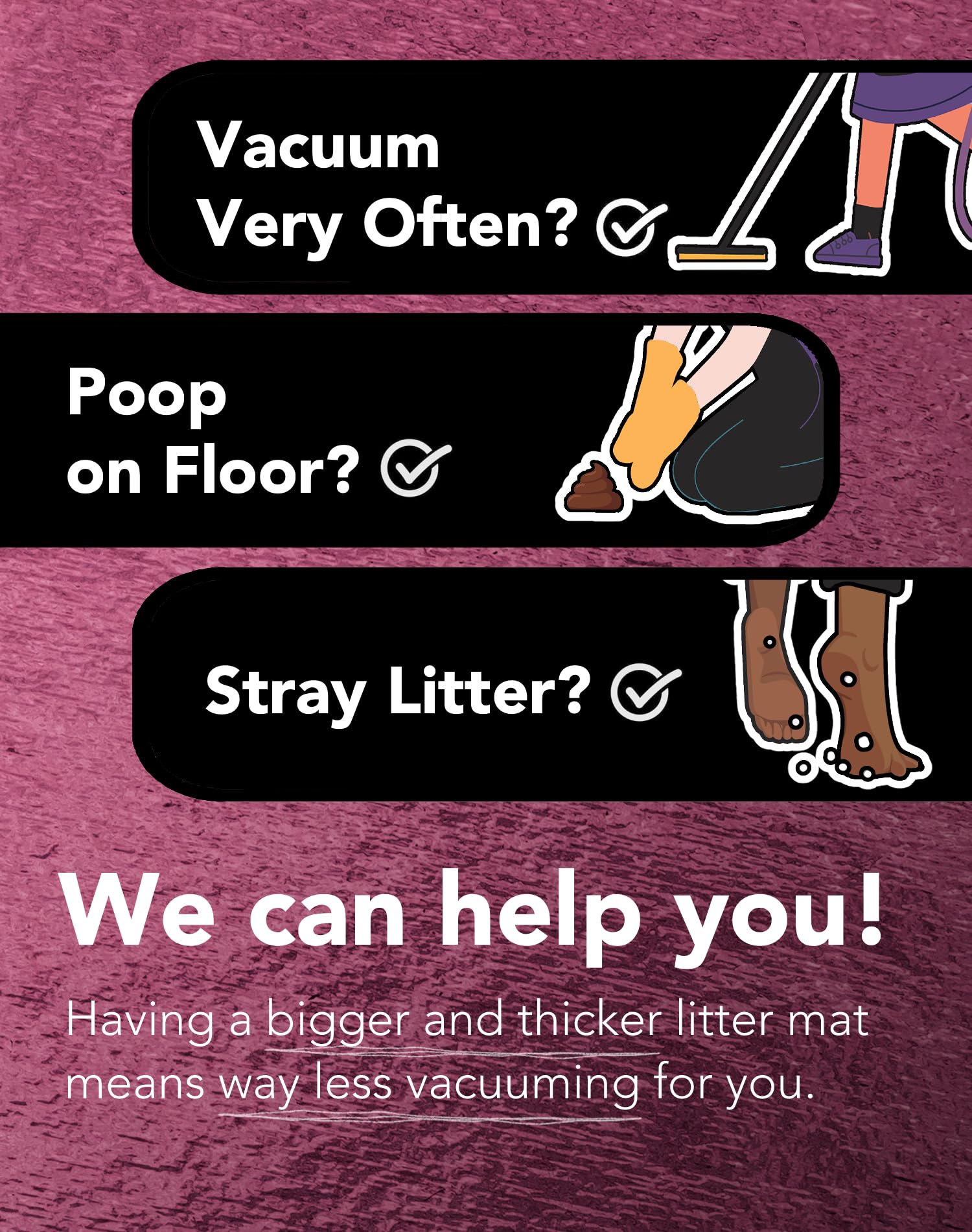 Lukamoo Cute Cat Litter Mat (30X20), Large/L, For Kitty Litter & Cute Cat Litter Box