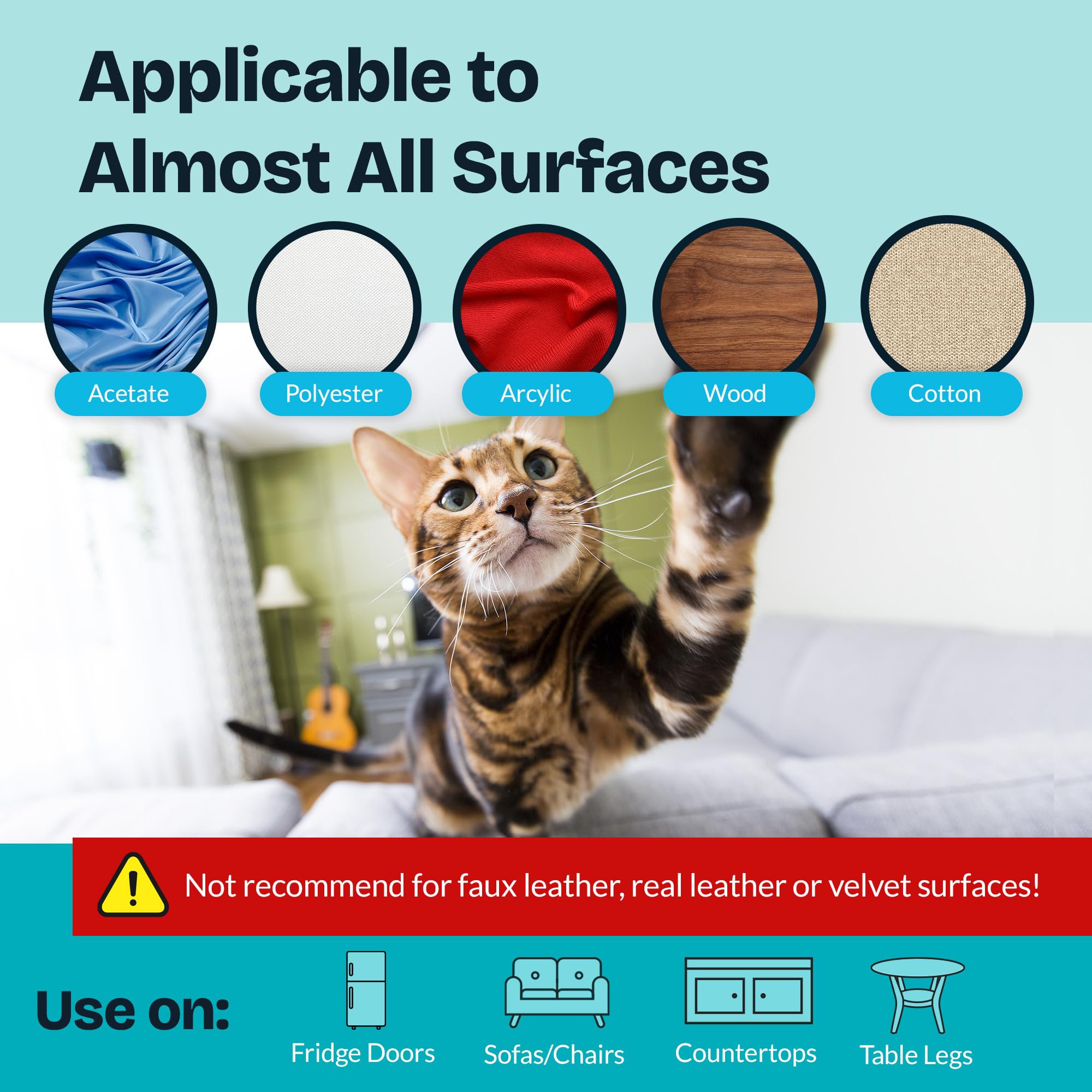 Reli. Cat Scratch Furniture Protector (8 Pack W/Pins) Xl | Cat Couch Protector From Claws | Clear Plastic Anti Scratch Furniture