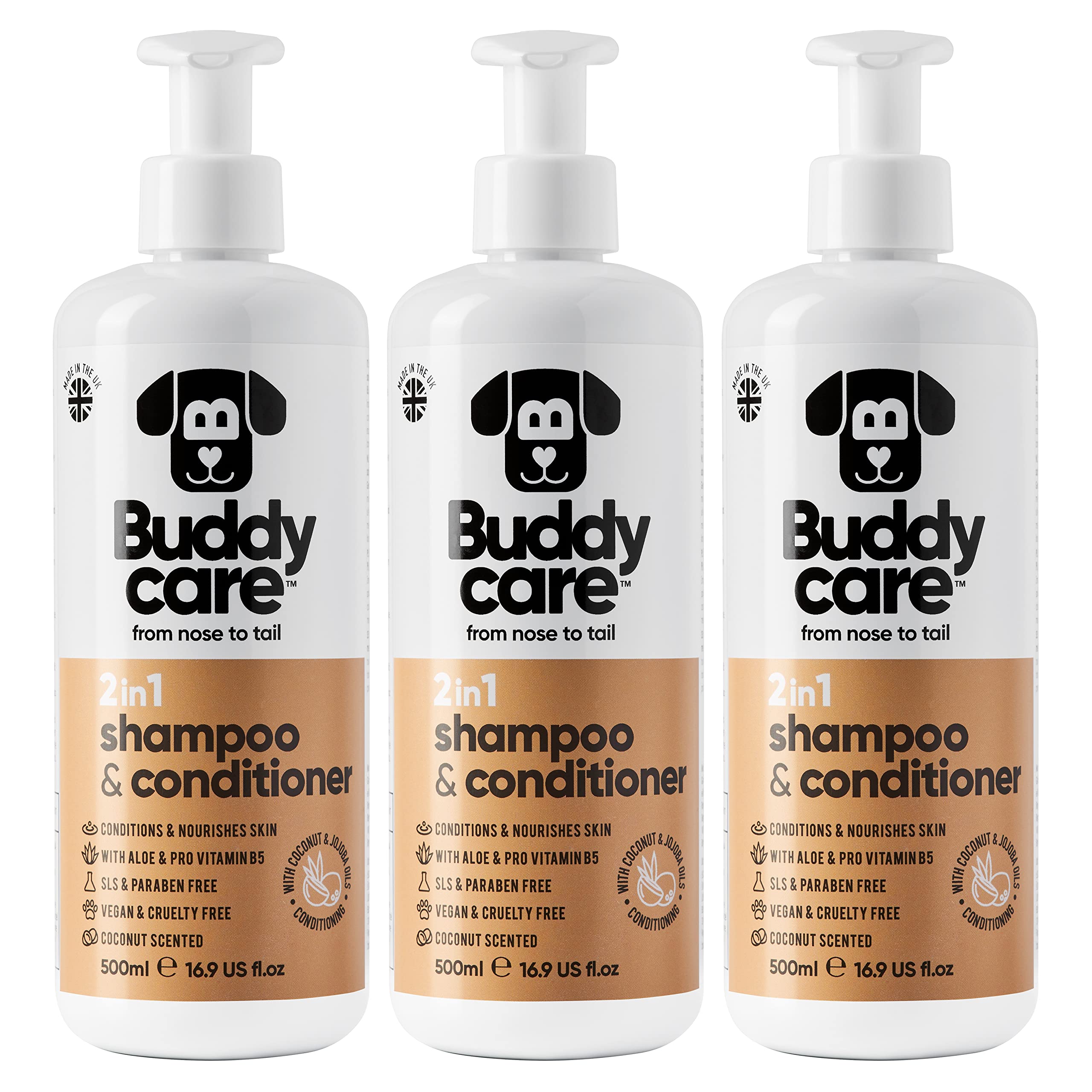 2In1 Dog Shampoo & Conditioner By Buddycare | Coconut Scented | With Aloe Vera And Pro Vitamin B5 (50.72Oz)