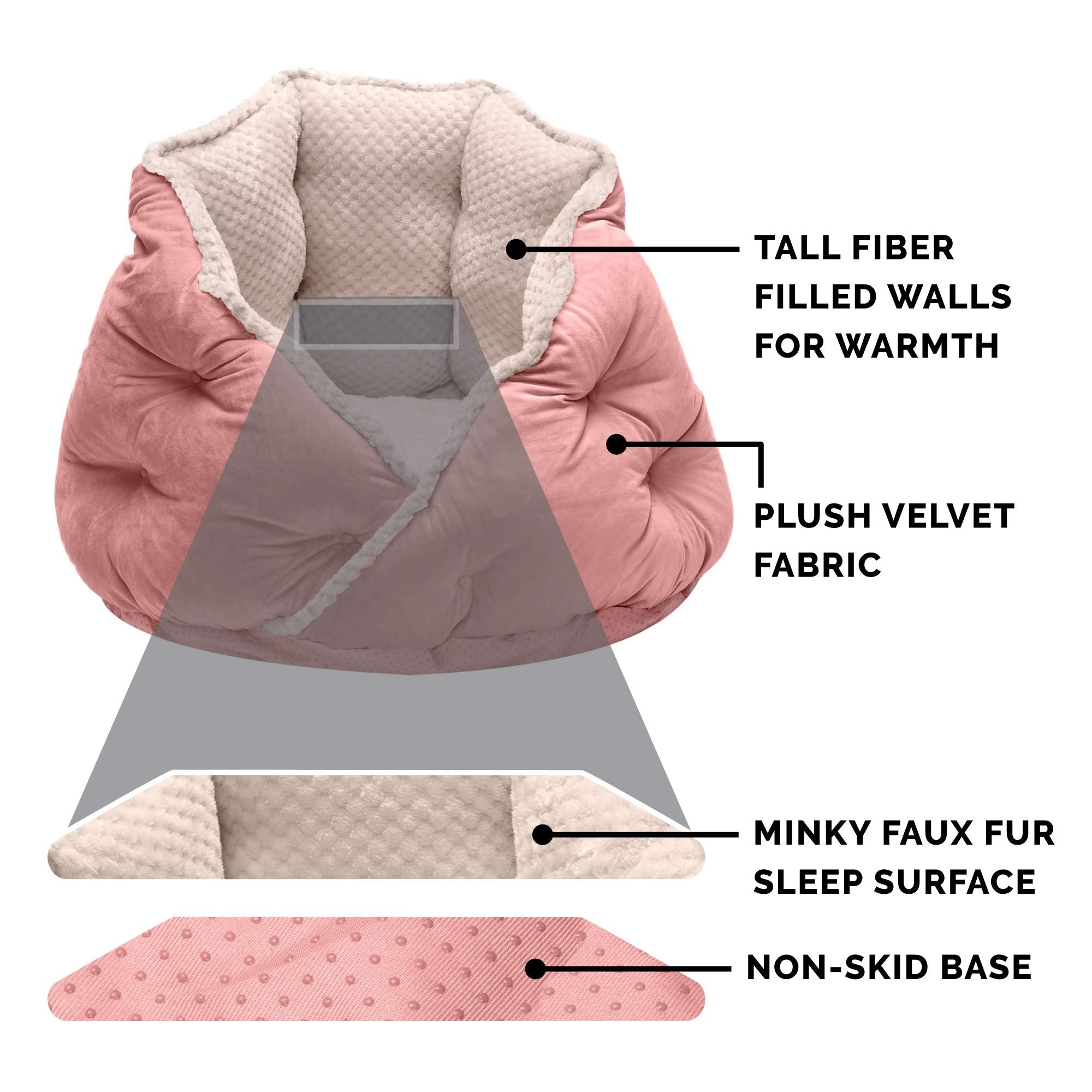 Furhaven 18 Round Pet Bed for Indoor Cats & Small Dogs, 100% Washable, For Pets Up to 14 lbs - Minky Plush & Velvet Hug Bed - So