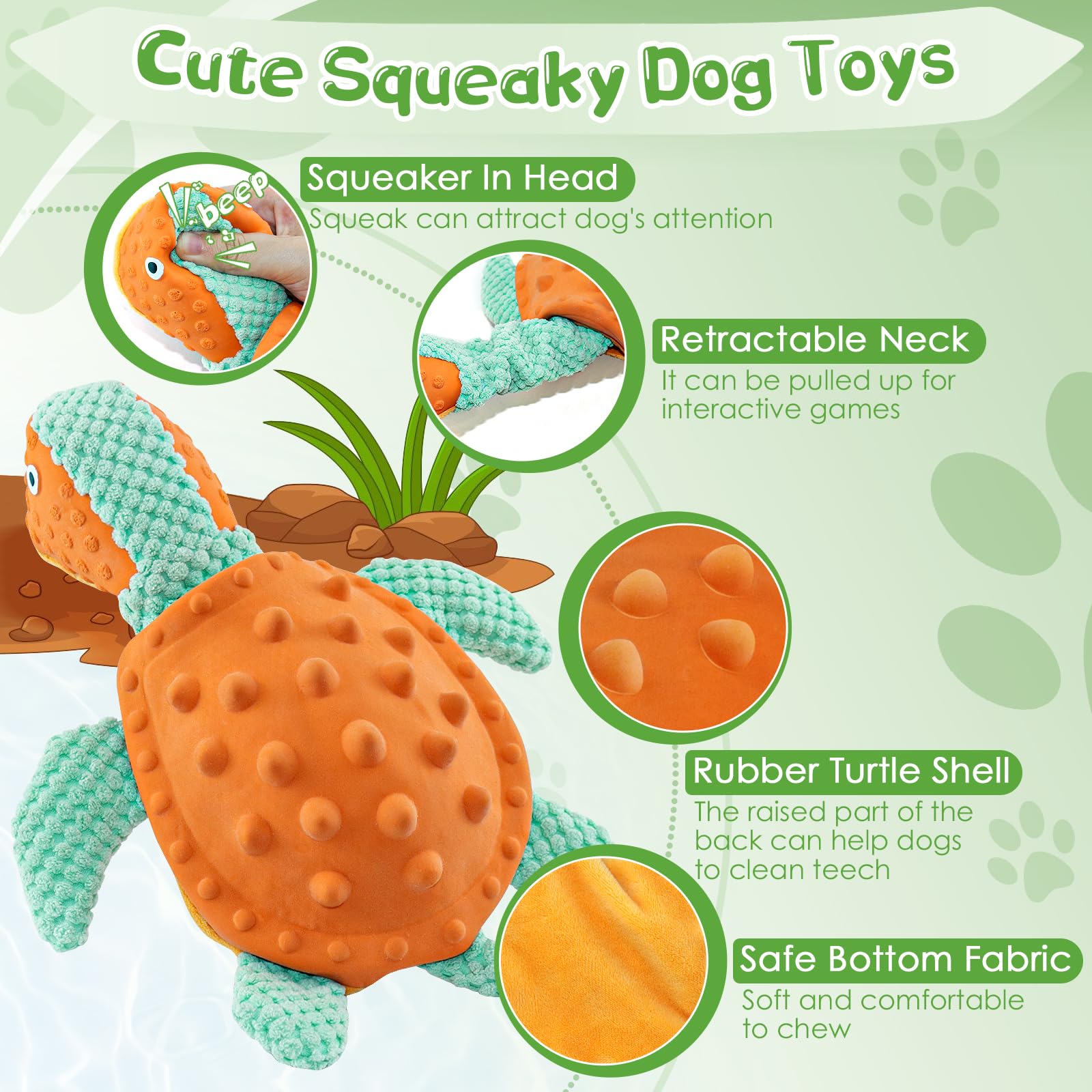 Kachewlulu Large Squeaky Dog Toys - Plush Tug Of War Toy For Small/Medium/Large Dogs Puppy Toys For Teething Training