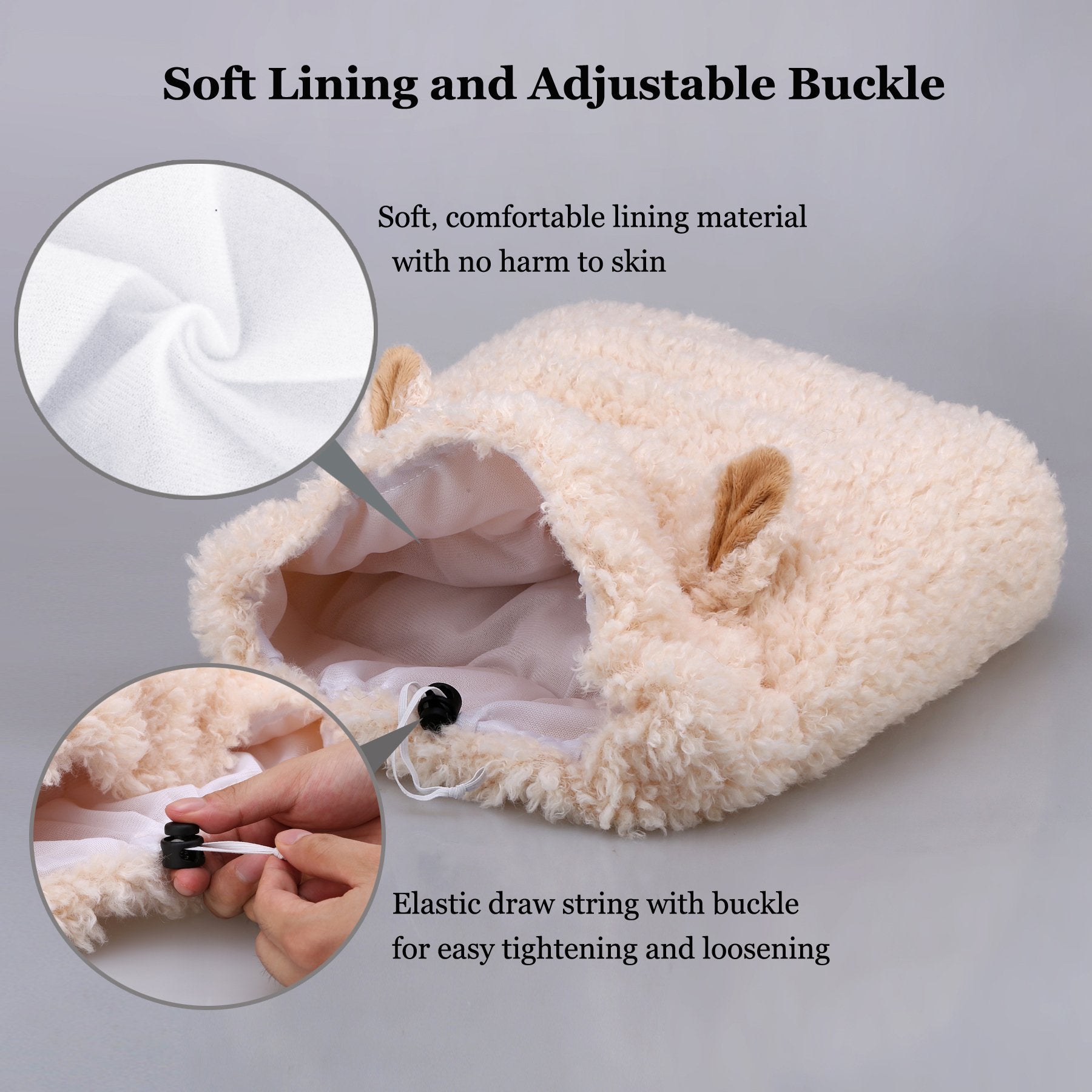 Onmygogo Funny Sheep Pet Costumes For Dog, Cute Furry Pet Wig For Halloween Christmas, Pet Clothing Accessories (Sheep, Size L)