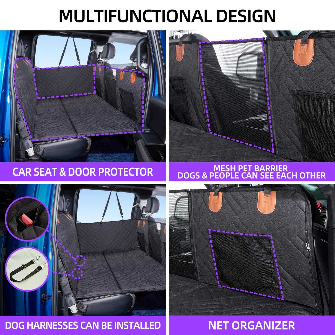 Tkyz Dog Seat Cover And Bed For Trucks - Back Seat Extender And Hammock For F150, Ram1500, Silverado - Non-Inflatable Pet Mattre
