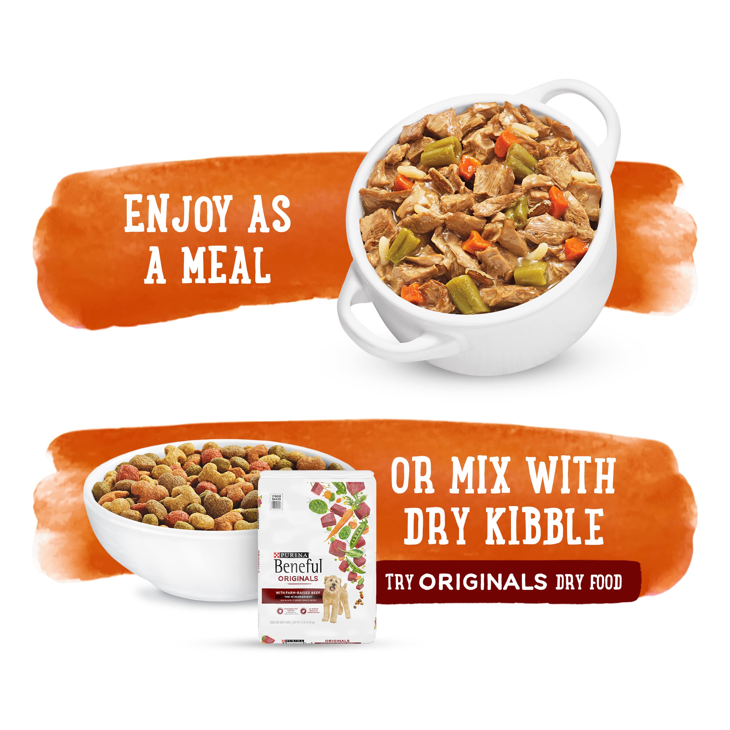Purina Beneful Gravy Wet Dog Food, Prepared Meals Simmered Chicken Medley - (8) 10 oz. Tubs
