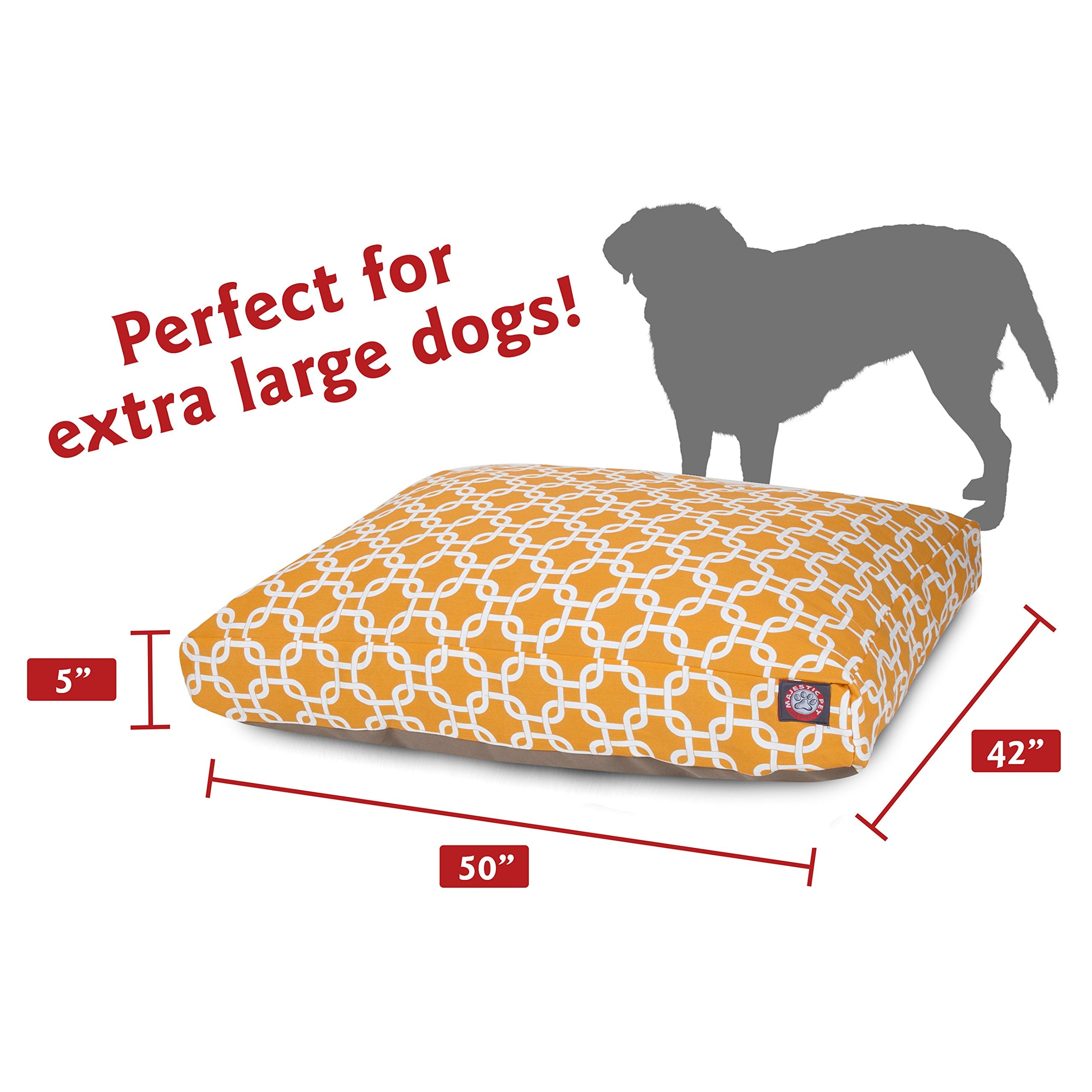 Yellow Links Extra Large Rectangle Indoor Outdoor Pet Dog Bed With Removable Washable Cover By Majestic Pet Products