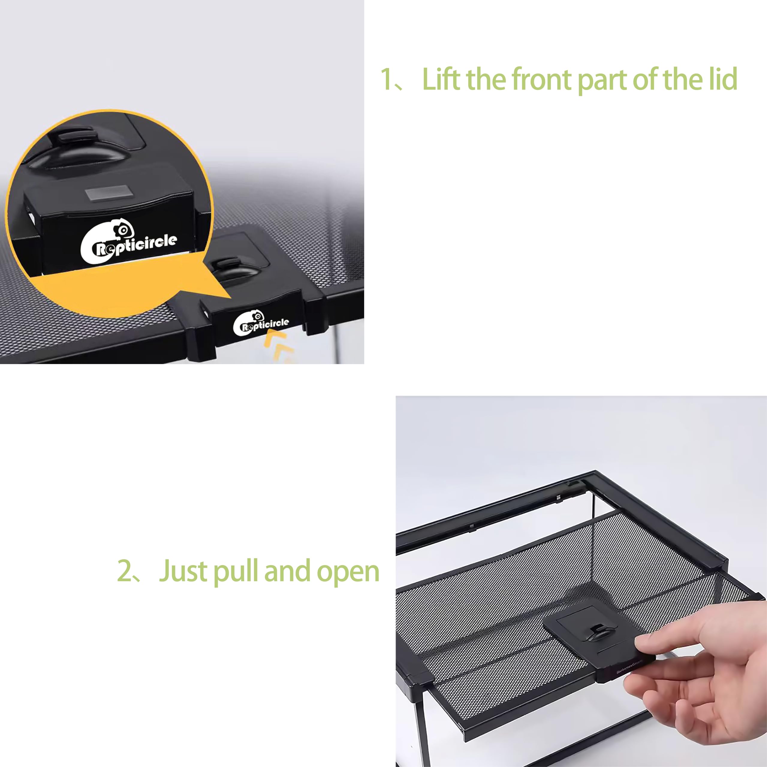 Repticircle Gallon Full Glass Reptile Tank, Medium Terrarium For Gecko, Hermit Crab, Hognose Snake & More, With Top Screen Venti