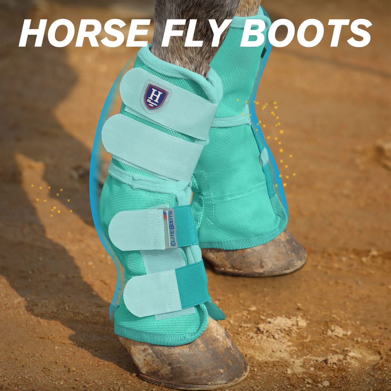 Harrison Howard Horse Fly Boots Perfect Contoured Fit Leg Guards Dense Mesh Boots With Ventilated Comfort Reliable Protection Fr