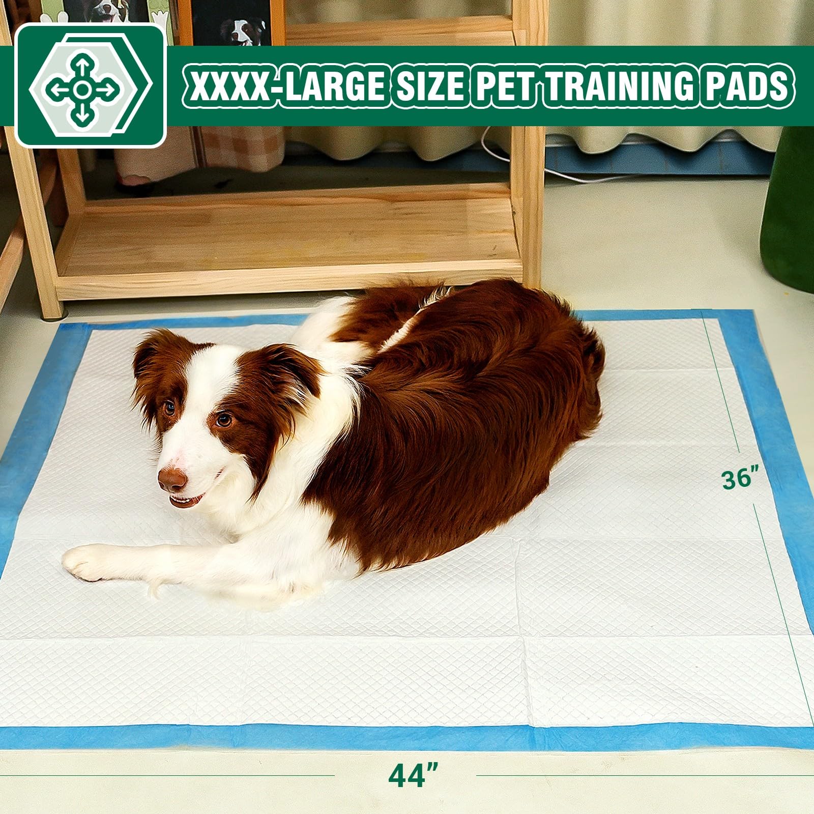 IMMCUTE Dog Pee Pads Extra Large, 36 x44 , 30 Ct, Jumbo Pee Pads for Dogs & Puppies
