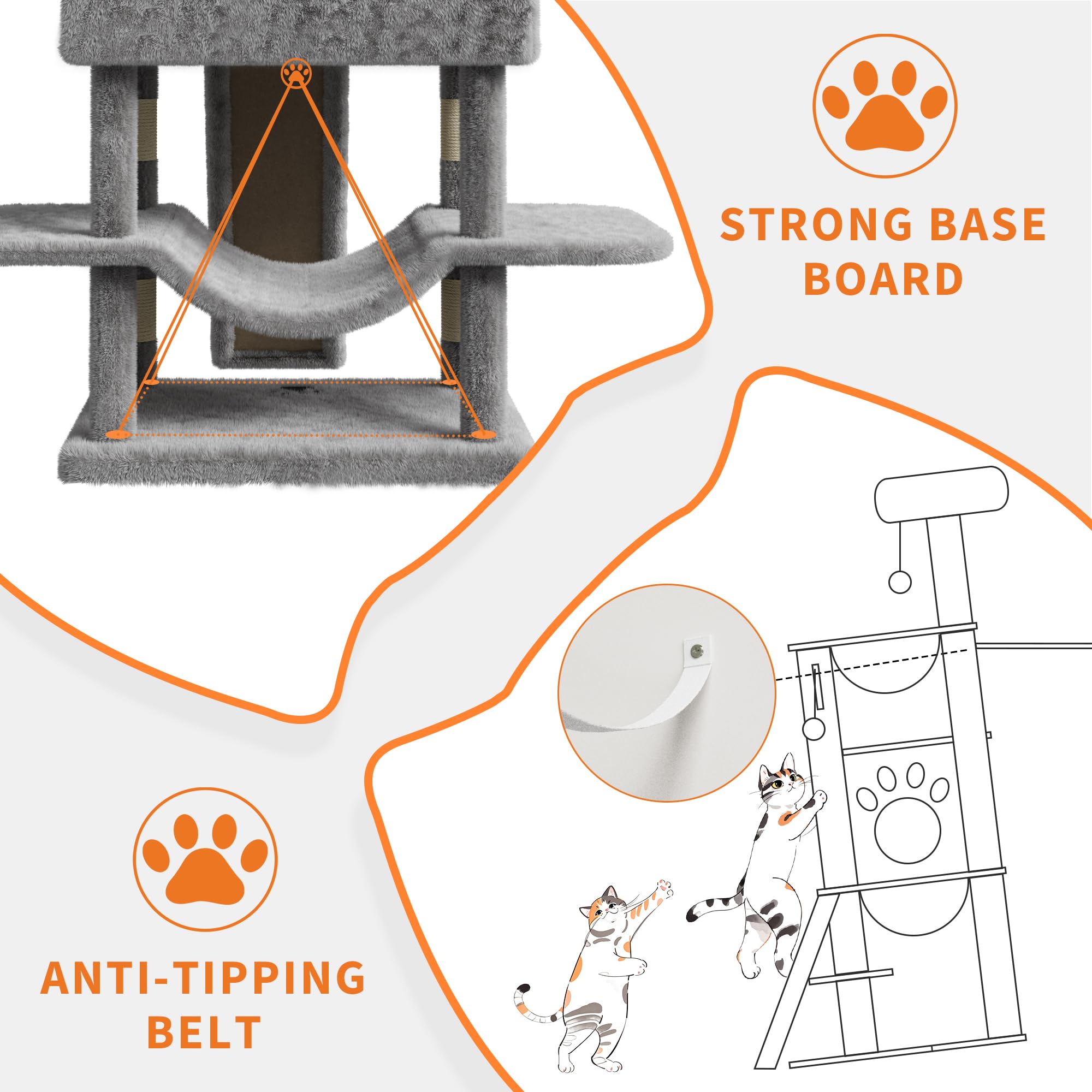 Large Multi-Level Cat Tree 68.5 Inches Heavy Duty Cat Tower For Indoor Large Cats 20 Lbs+ With Condo/Plush Perches/Sisal Scratch