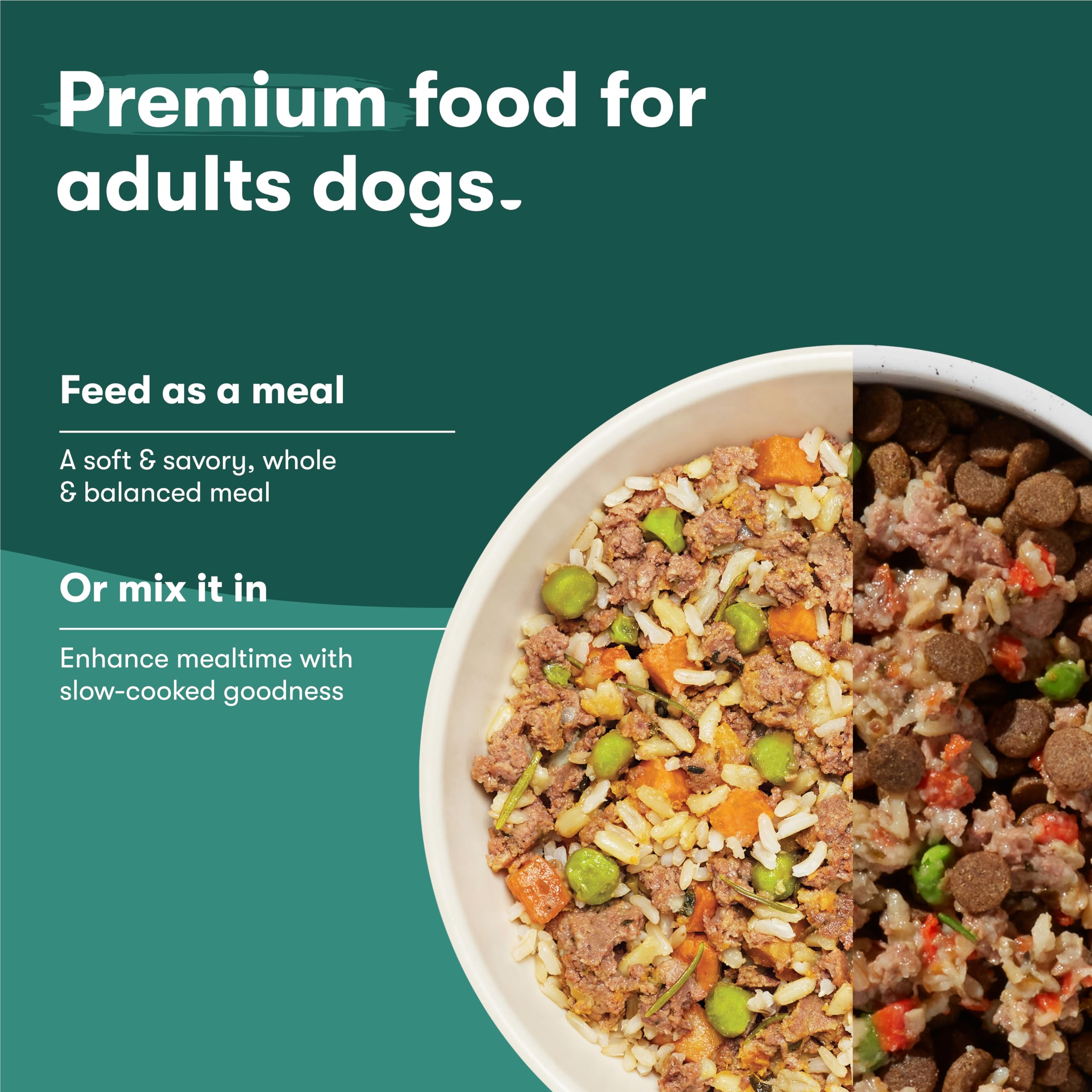 Jinx Chicken Wet Dog Food Topper, Mix with Dry Dog Food, Made with Real Chicken, Bone Broth & Brown Rice, No Fillers, Puppy, Adu