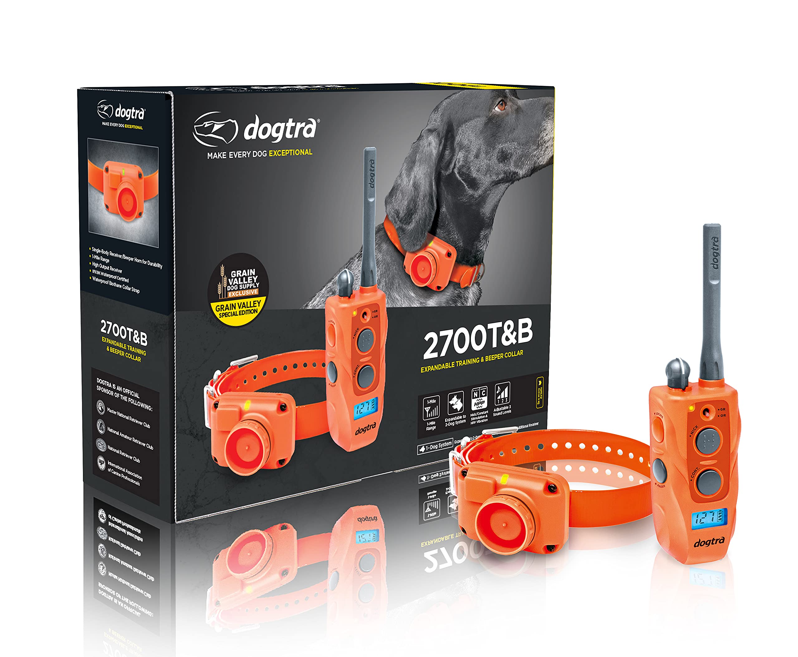 Dogtra Gv 2700T&B Long Range 1-Mile 1-Dog Training & Beeper Remote Dog Training E-Collar For Upland Gun Dog - Grain Valley Editi