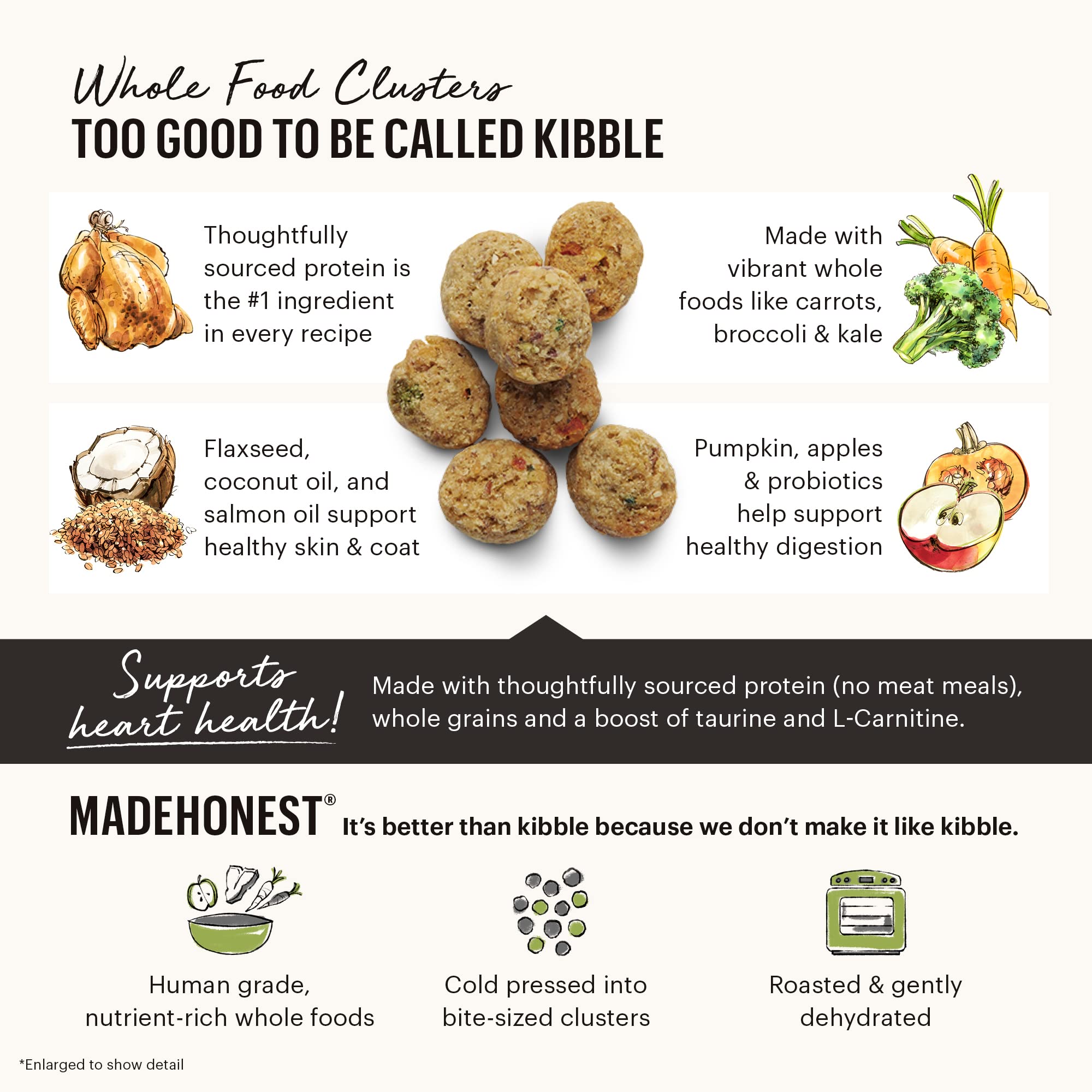 The Honest Kitchen Whole Food Clusters Whole Grain Chicken & Oat Dry Dog Food, 20 lb Bag
