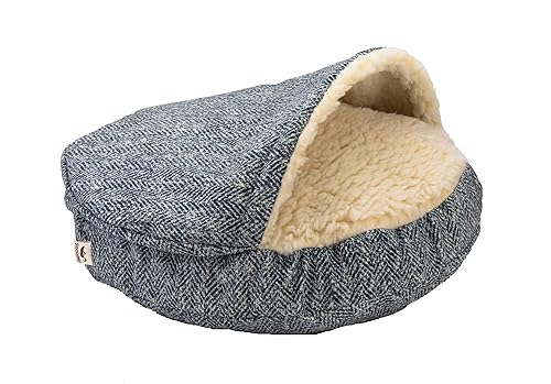 Snoozer Luxury Microsuede Cozy Cave Pet Bed, Show Dog Collection, Small, Palmer Indigo