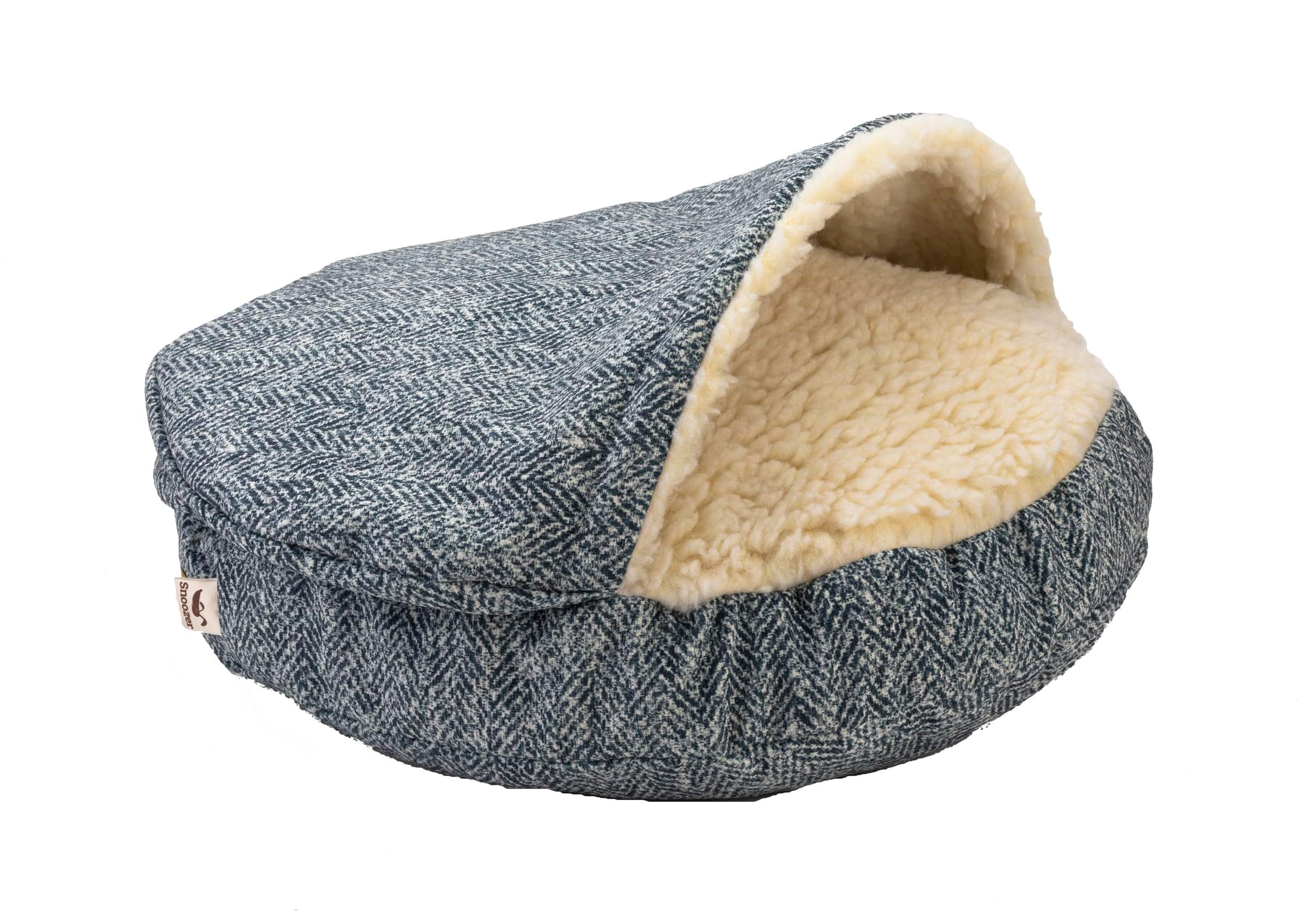 Snoozer Luxury Microsuede Cozy Cave Pet Bed, Show Dog Collection, Small, Palmer Indigo